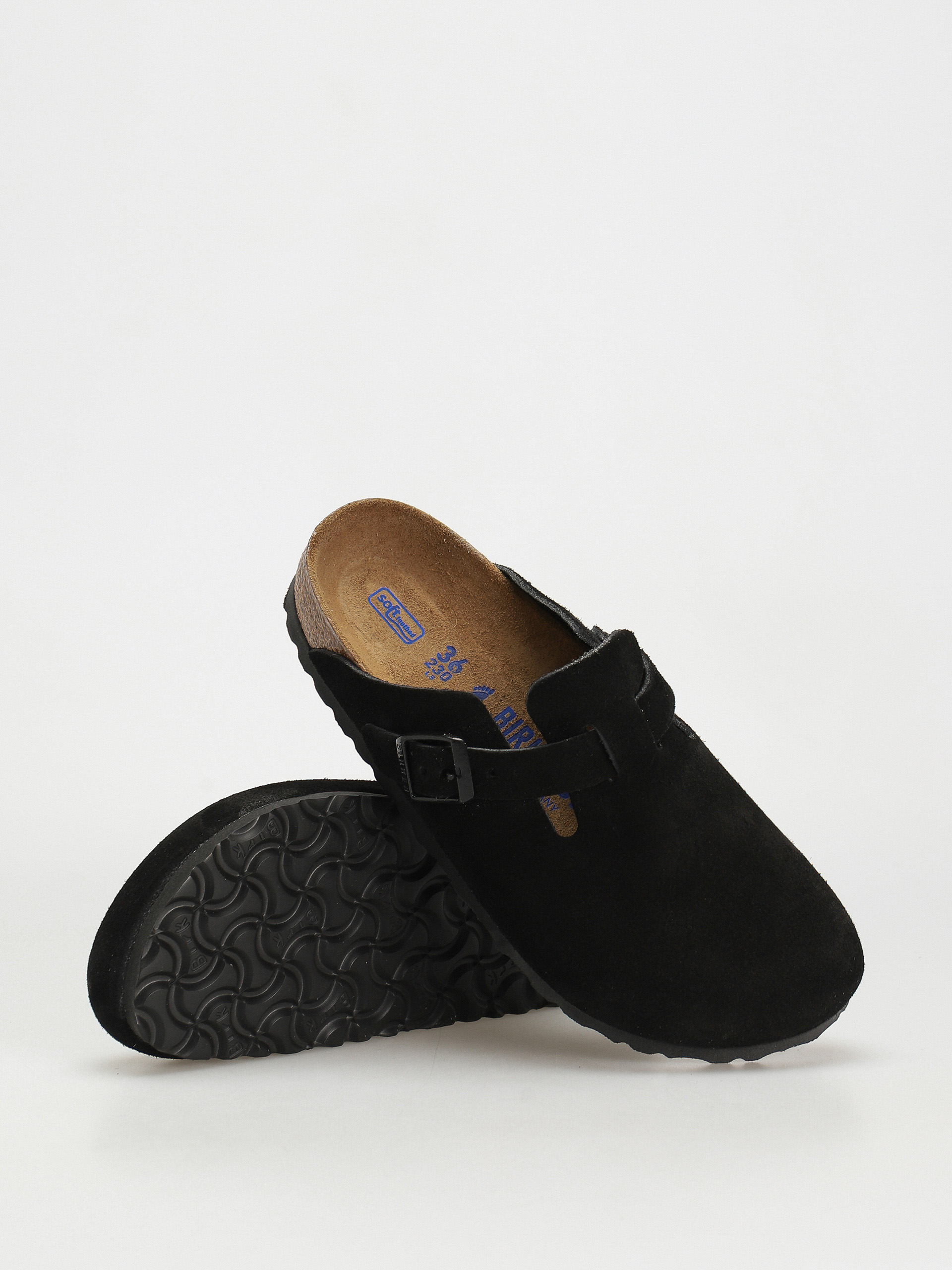 Klapki Birkenstock Boston SFB Suede Narrow Wmn (black)