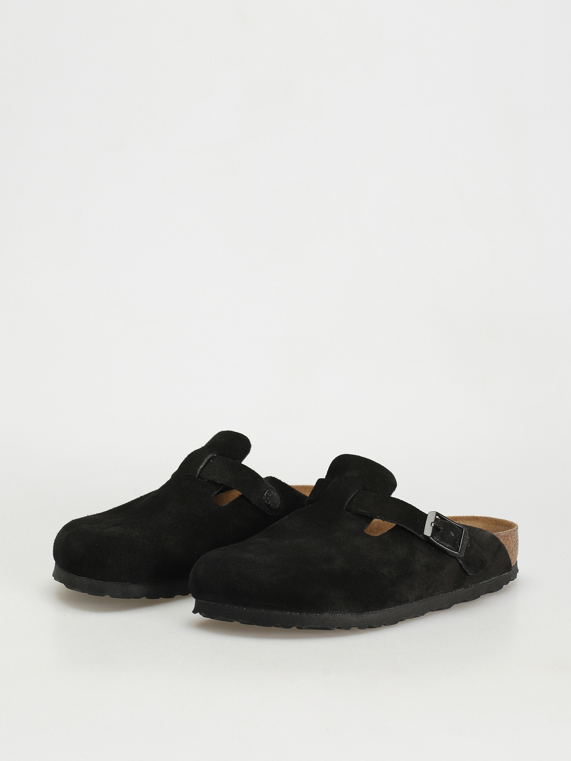 Klapki Birkenstock Boston SFB Suede Narrow Wmn (black)