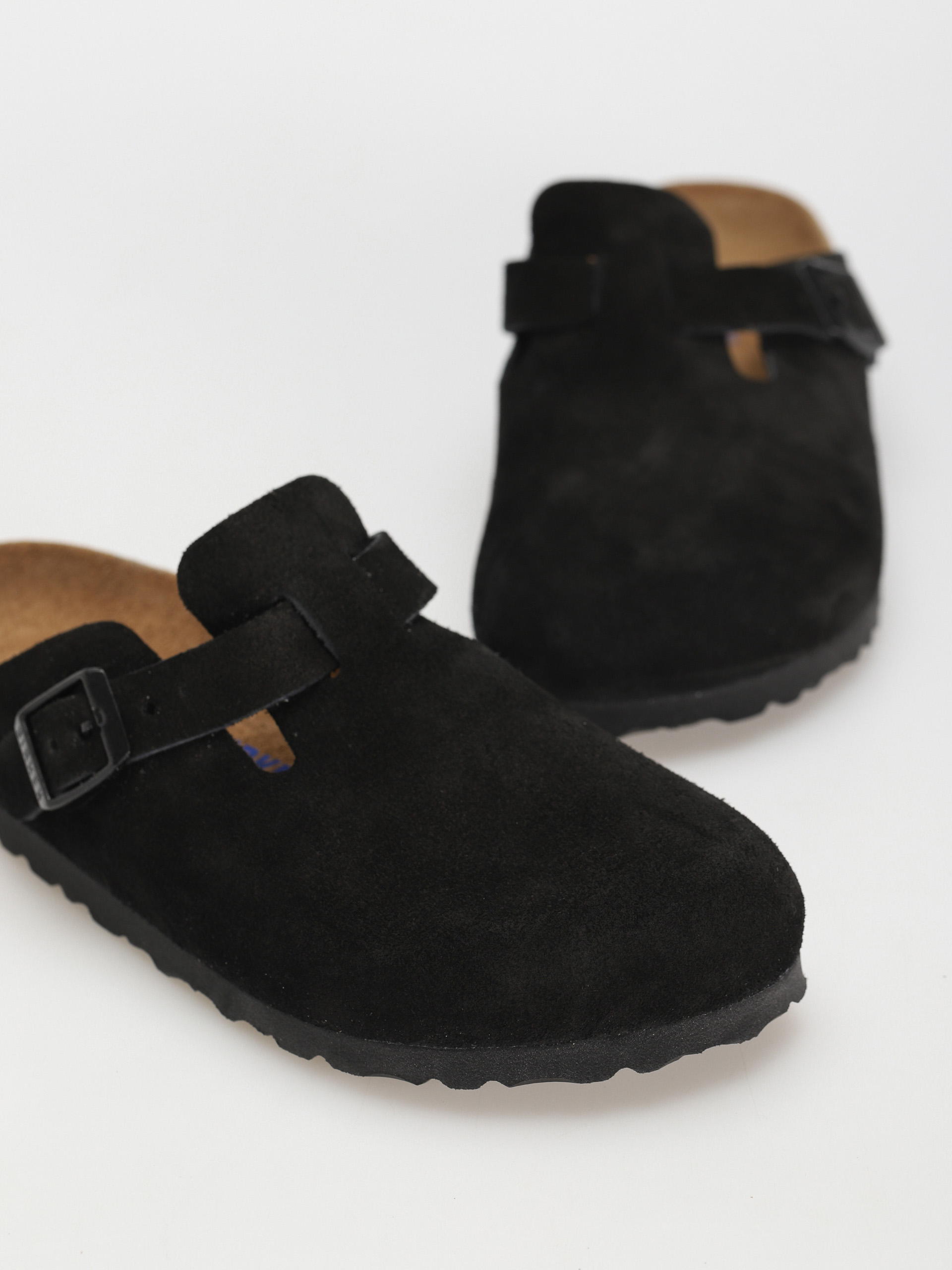 Klapki Birkenstock Boston SFB Suede Narrow Wmn (black)