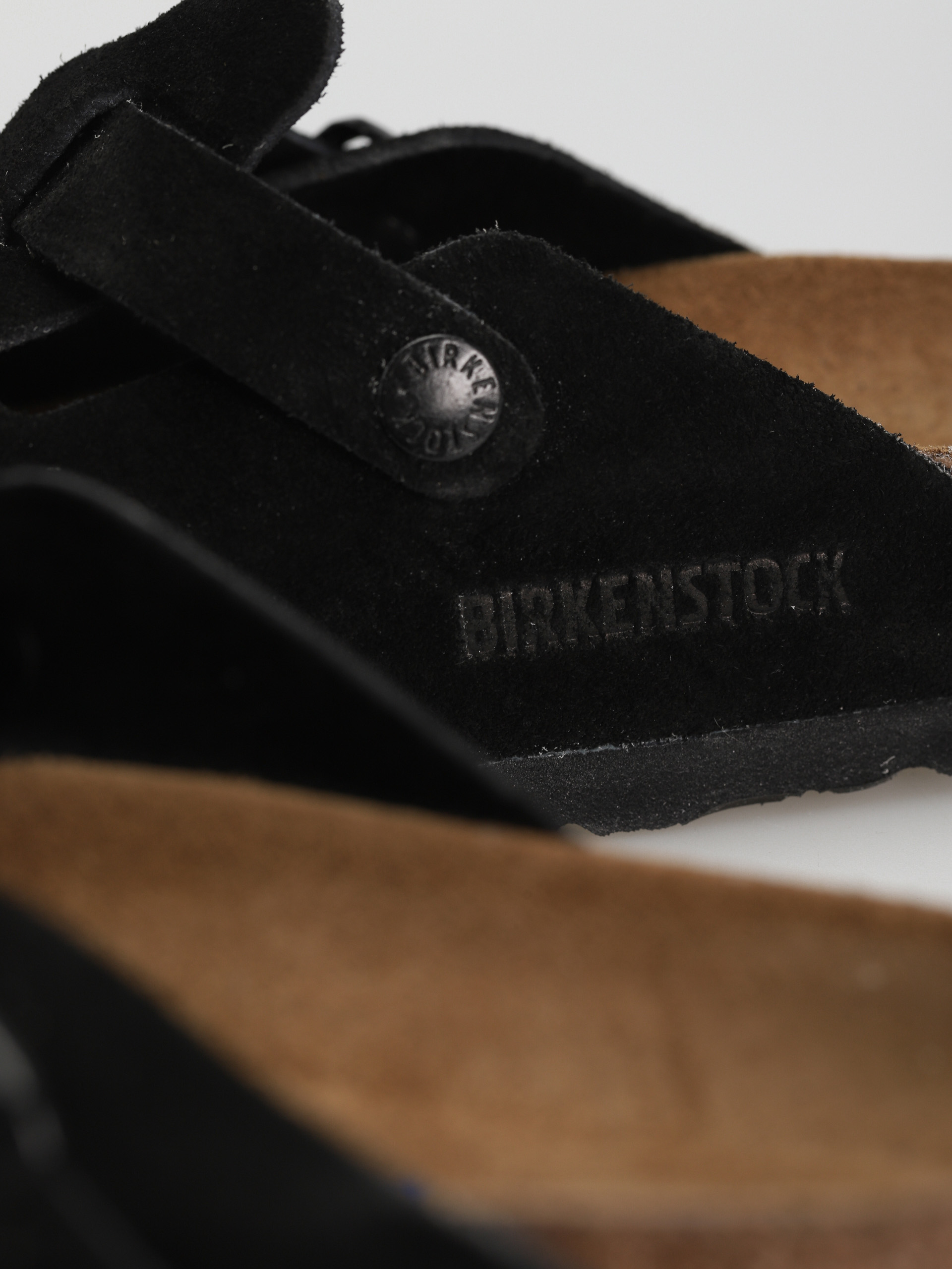 Klapki Birkenstock Boston SFB Suede Narrow Wmn (black)