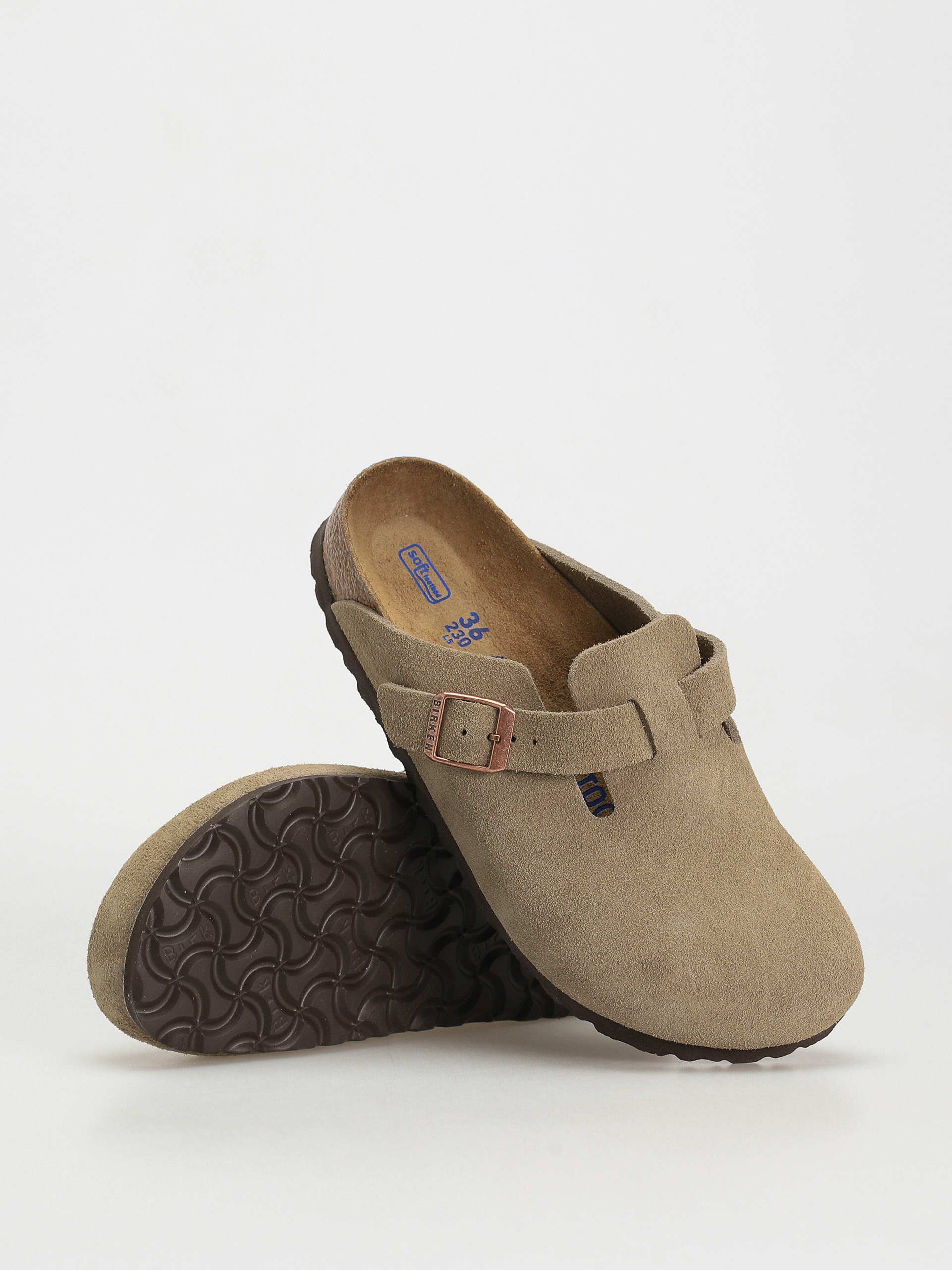 Klapki Birkenstock Boston Suede Narrow Wmn (taupe)