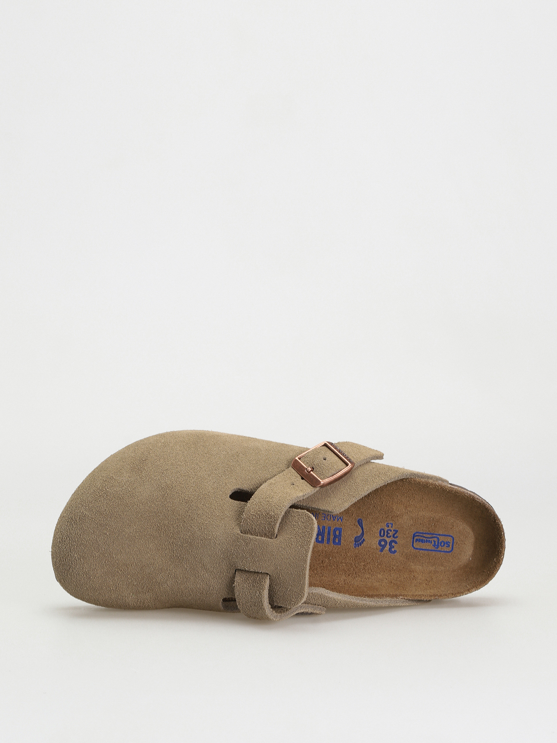 Klapki Birkenstock Boston Soft Footbed Suede Leather Narrow (taupe)