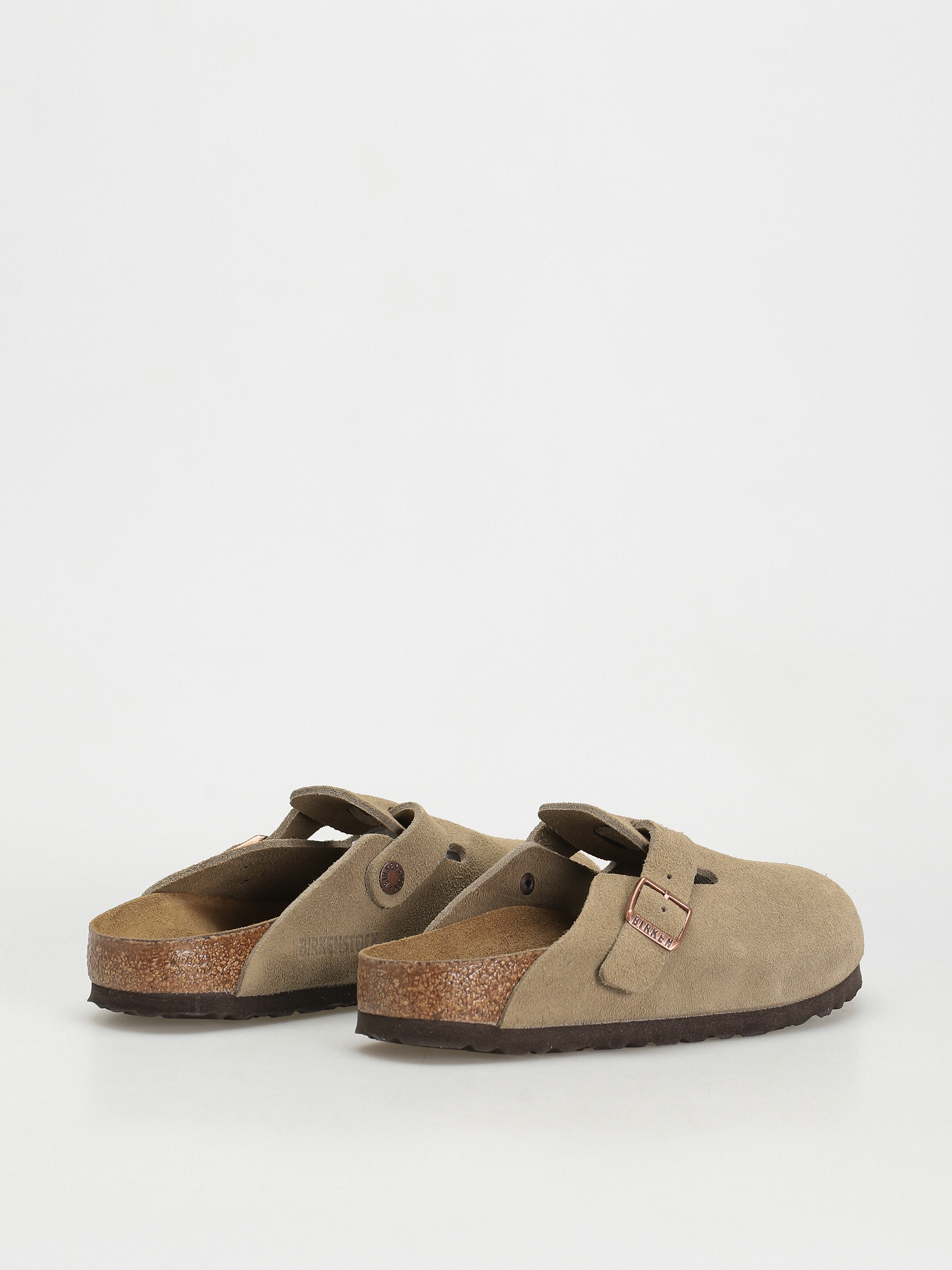 Klapki Birkenstock Boston Soft Footbed Suede Leather Narrow (taupe)