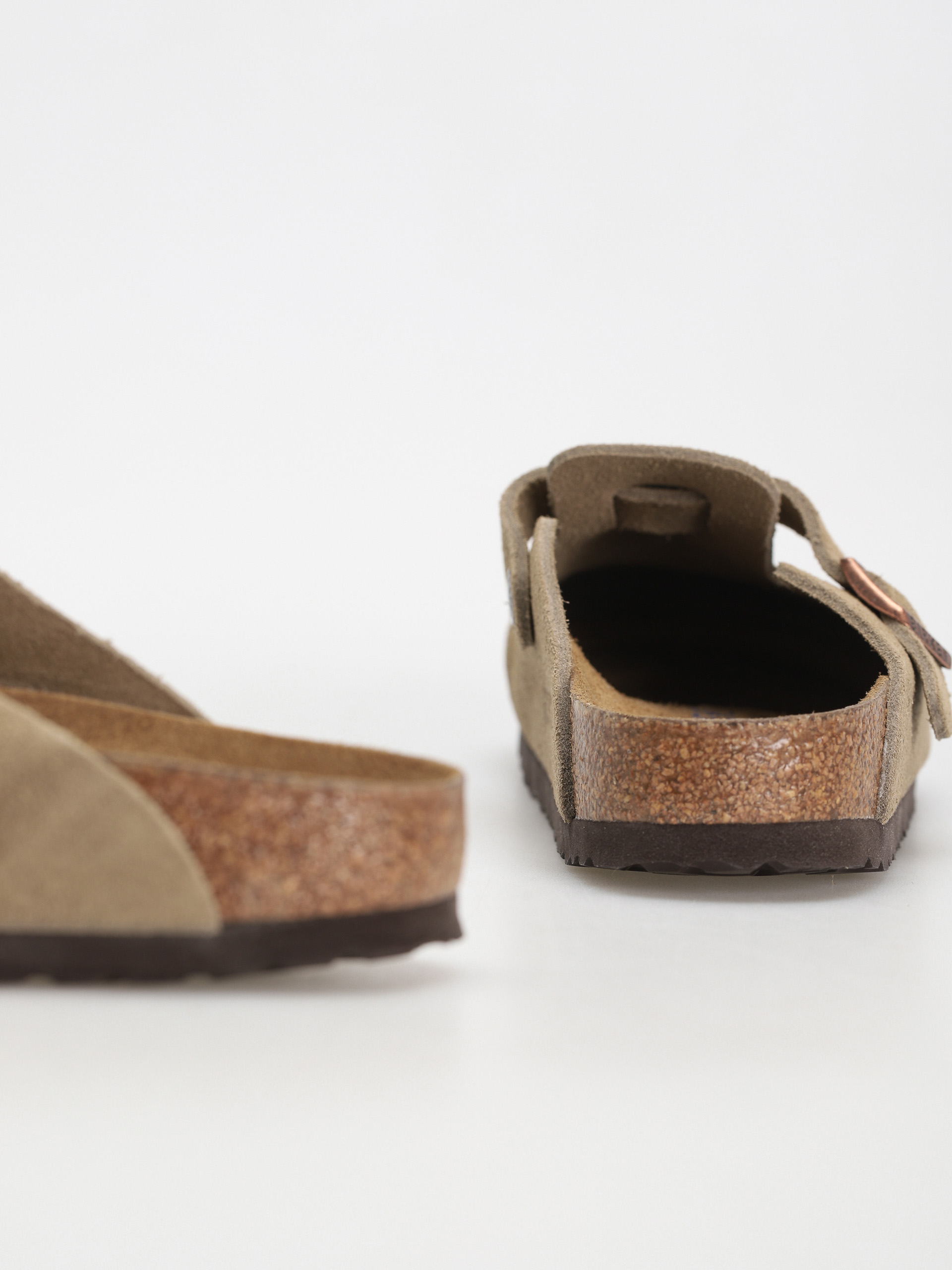 Klapki Birkenstock Boston Soft Footbed Suede Leather Narrow (taupe)