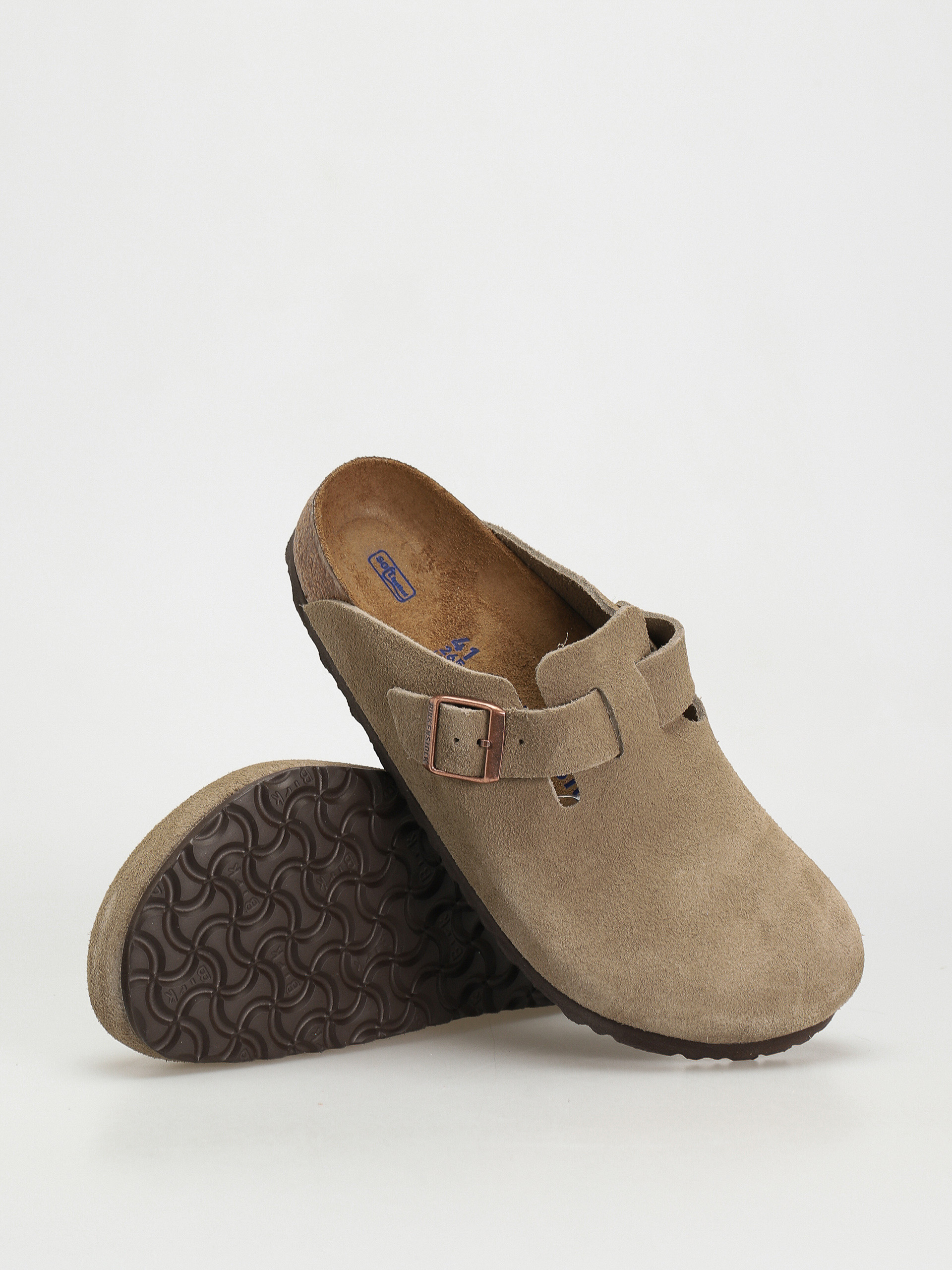 Klapki Birkenstock Boston Suede Regular (taupe)