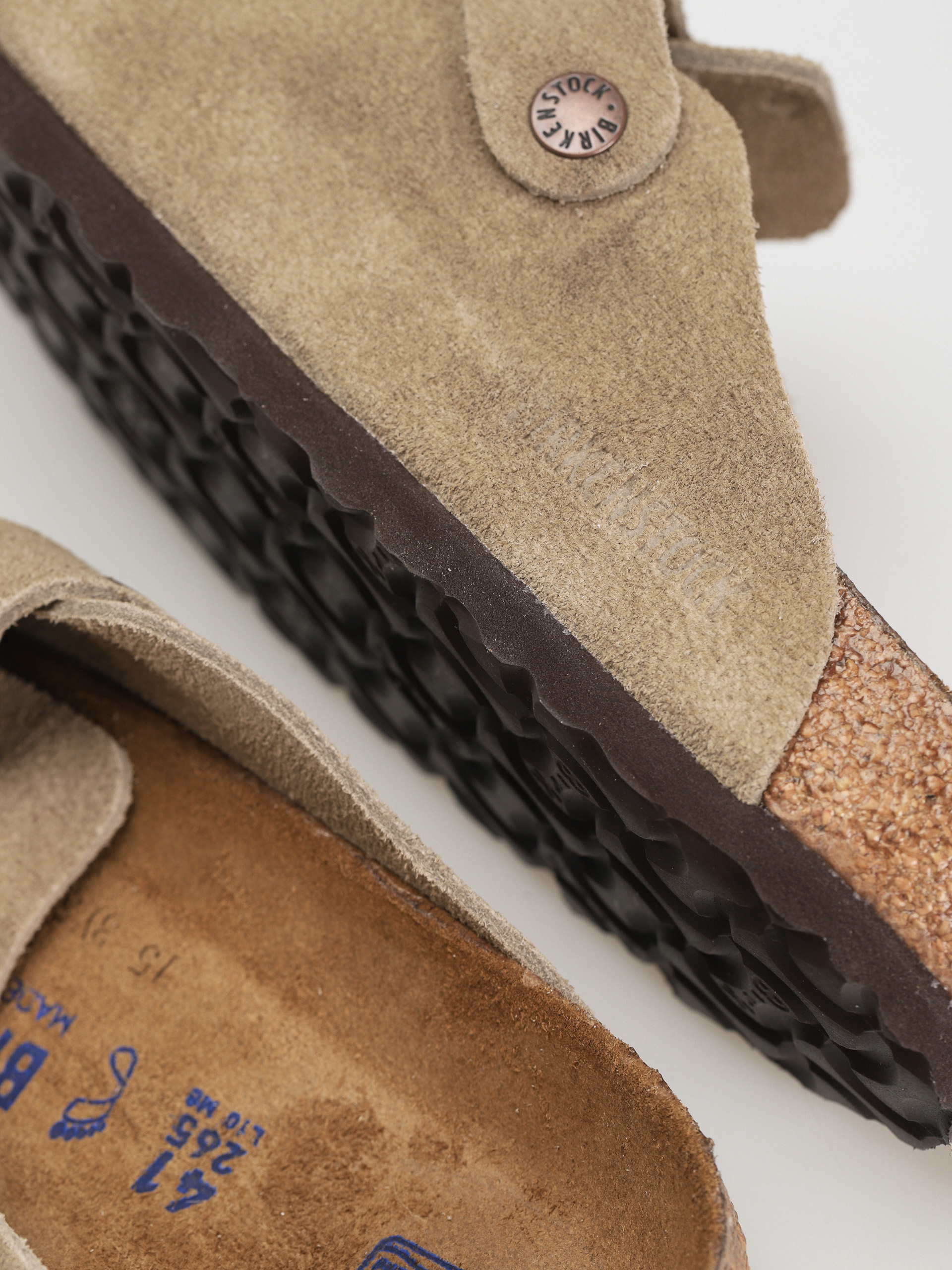 Klapki Birkenstock Boston Suede Regular (taupe)