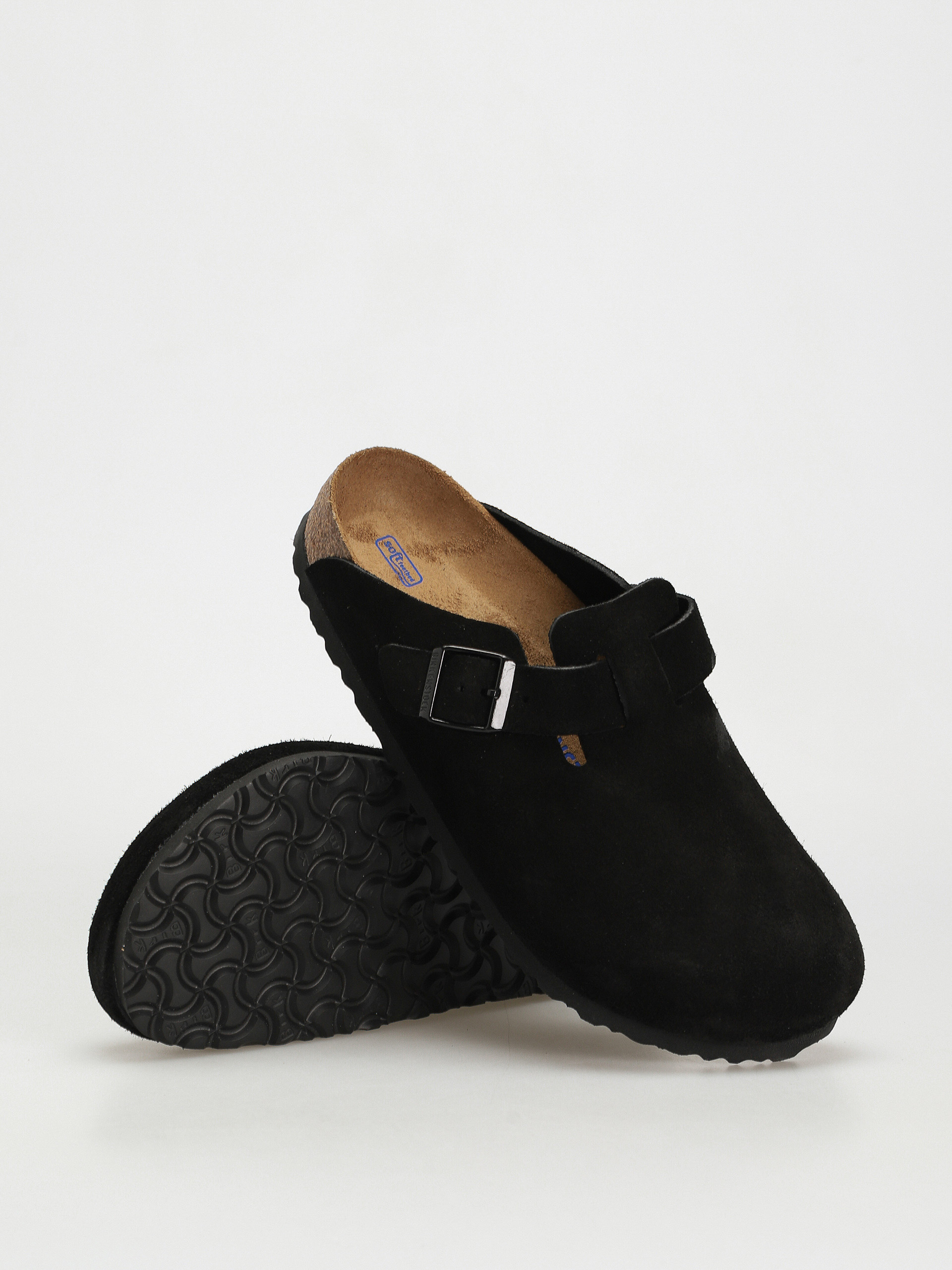 Klapki Birkenstock Boston SFB Suede Regular (black)