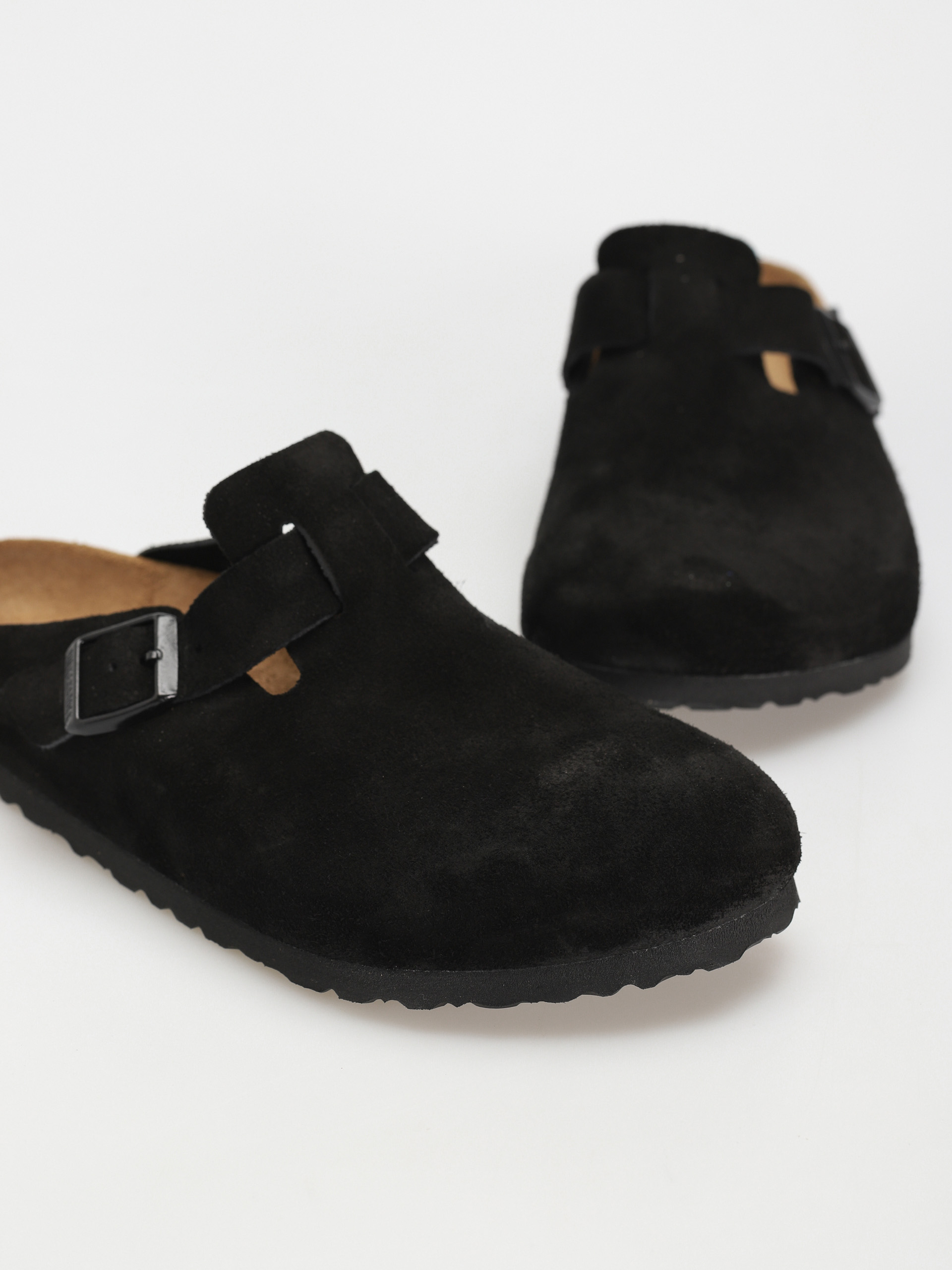 Klapki Birkenstock Boston SFB Suede Regular (black)