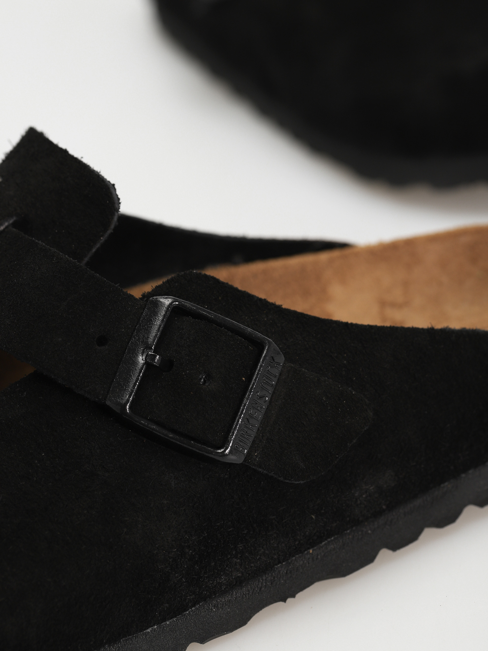 Klapki Birkenstock Boston SFB Suede Regular (black)