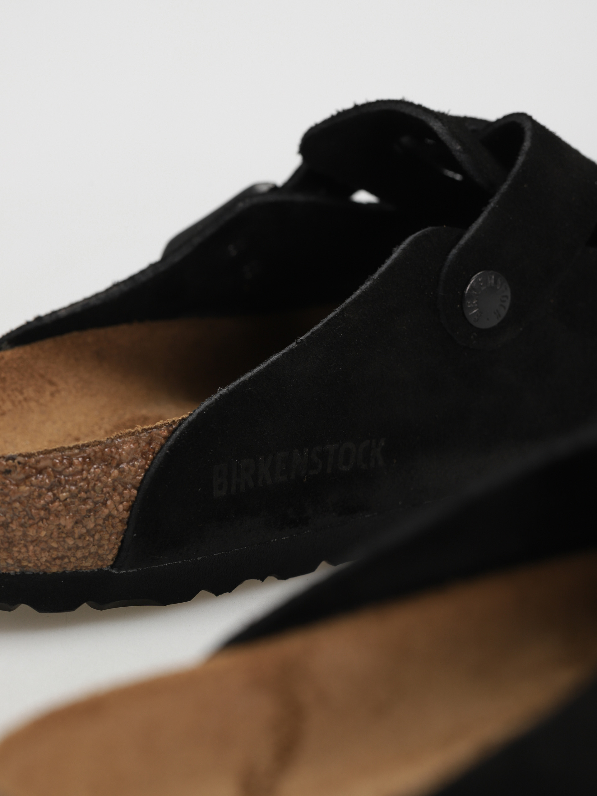 Klapki Birkenstock Boston SFB Suede Regular (black)