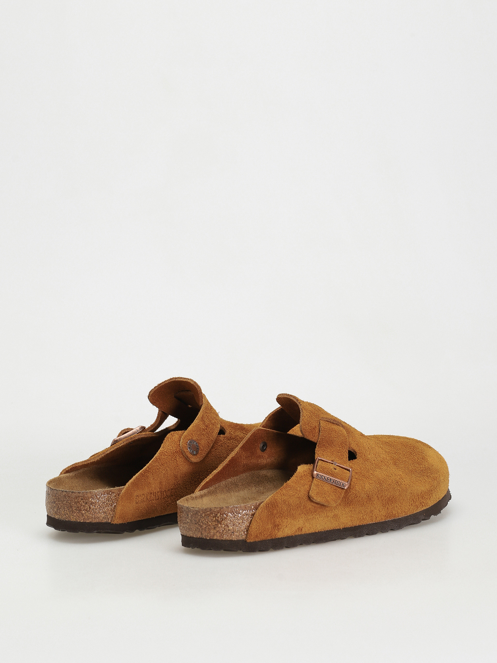Klapki Birkenstock Boston Suede Regular - brązowy (mink)