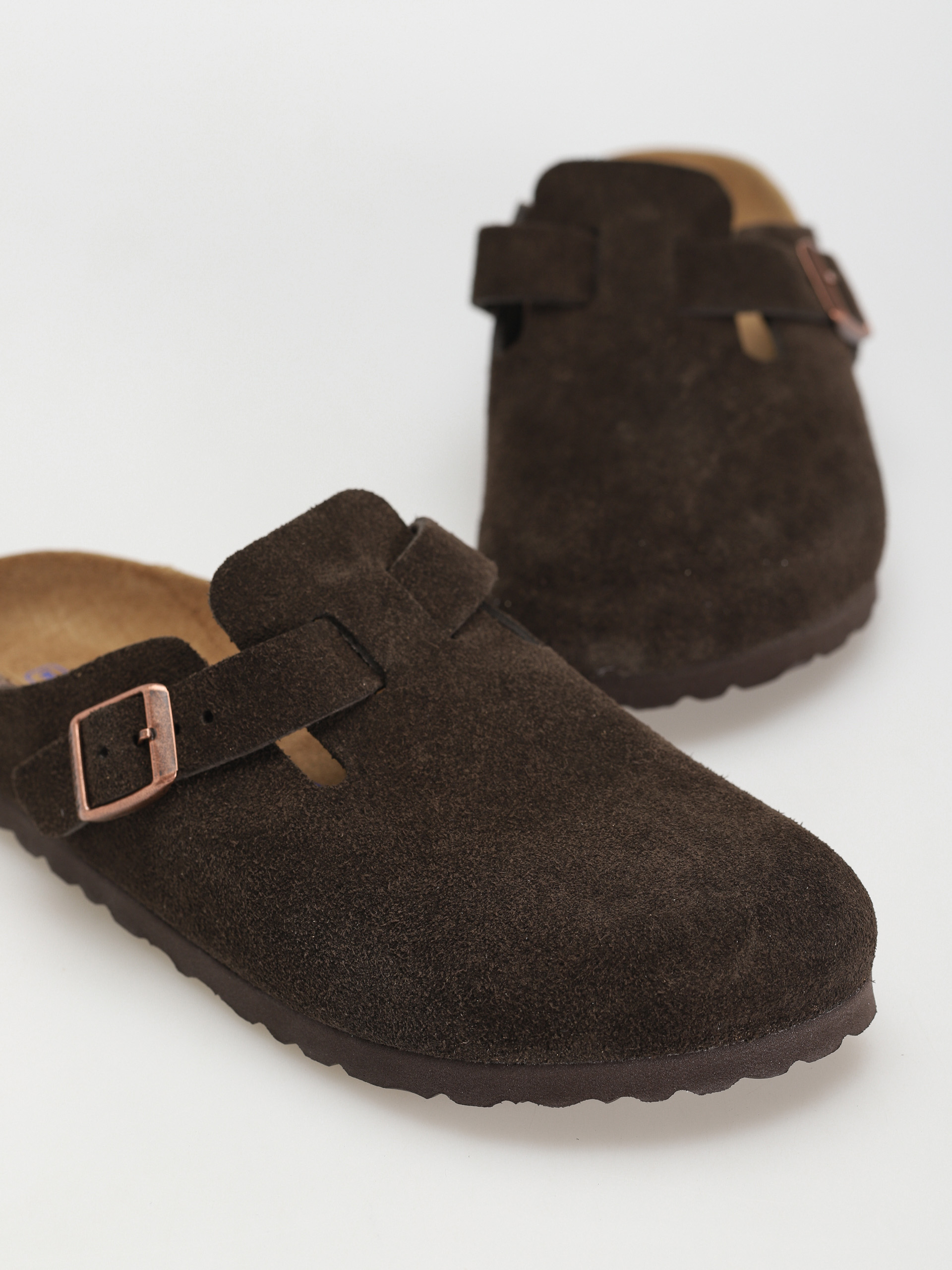 Klapki Birkenstock Boston SFB Suede Narrow Wmn (mocha)