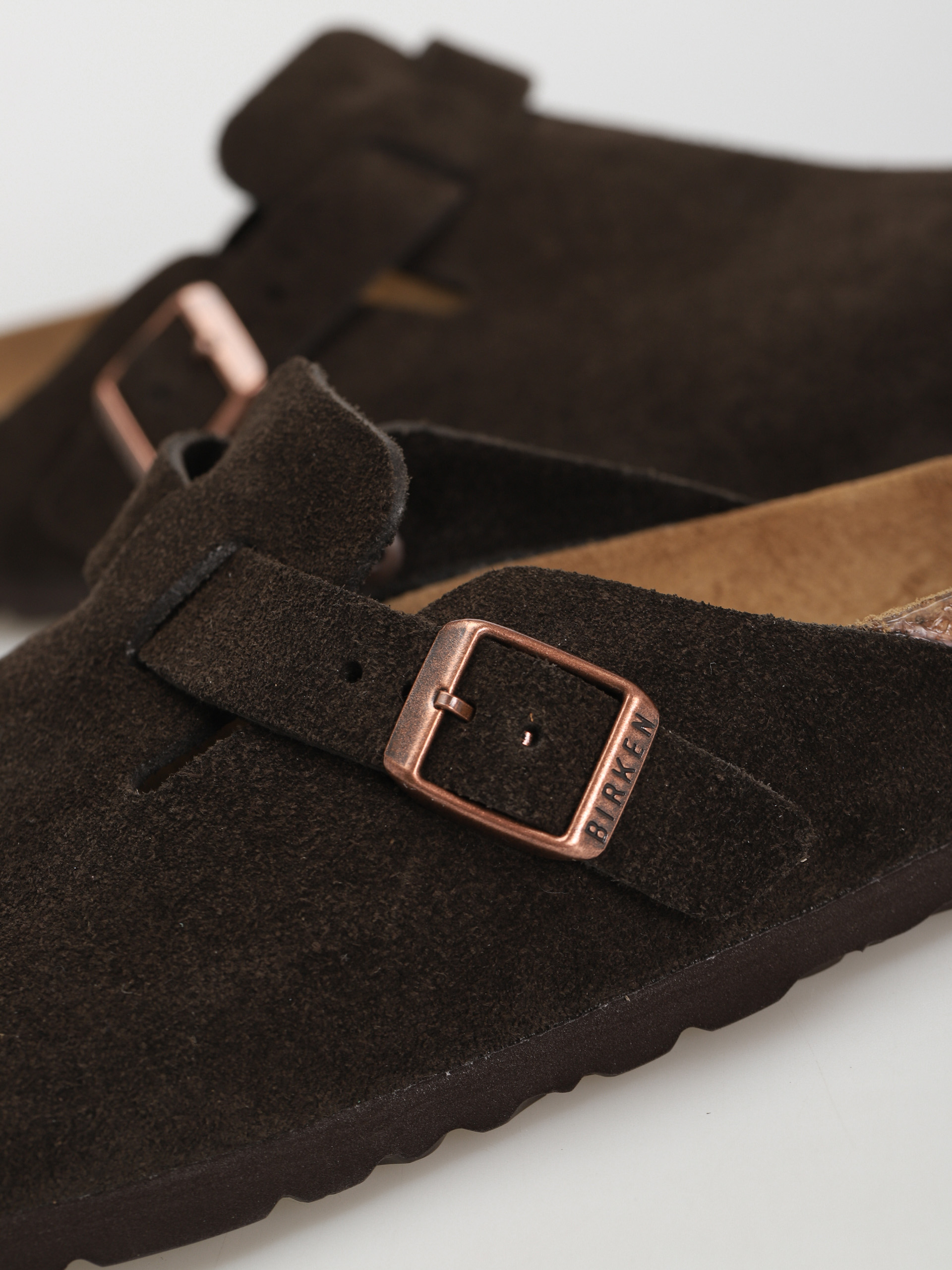 Klapki Birkenstock Boston SFB Suede Narrow Wmn (mocha)