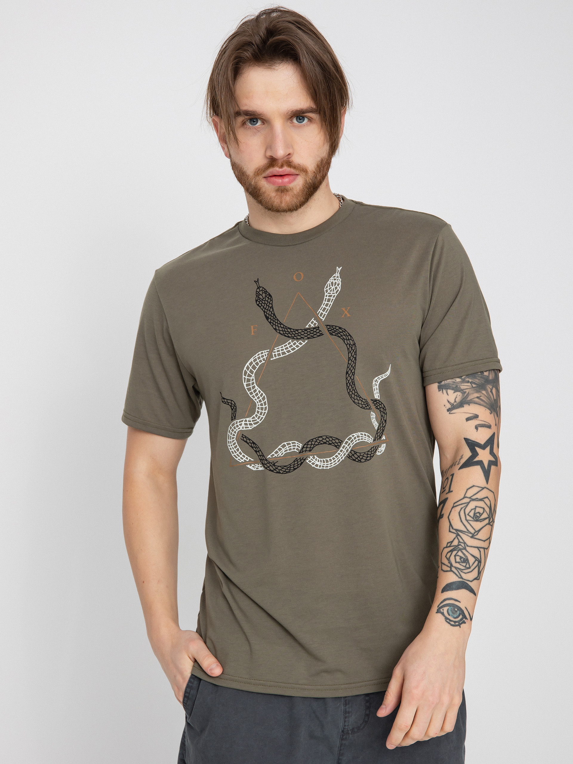 T-shirt Fox Caved In Tech (olive green)