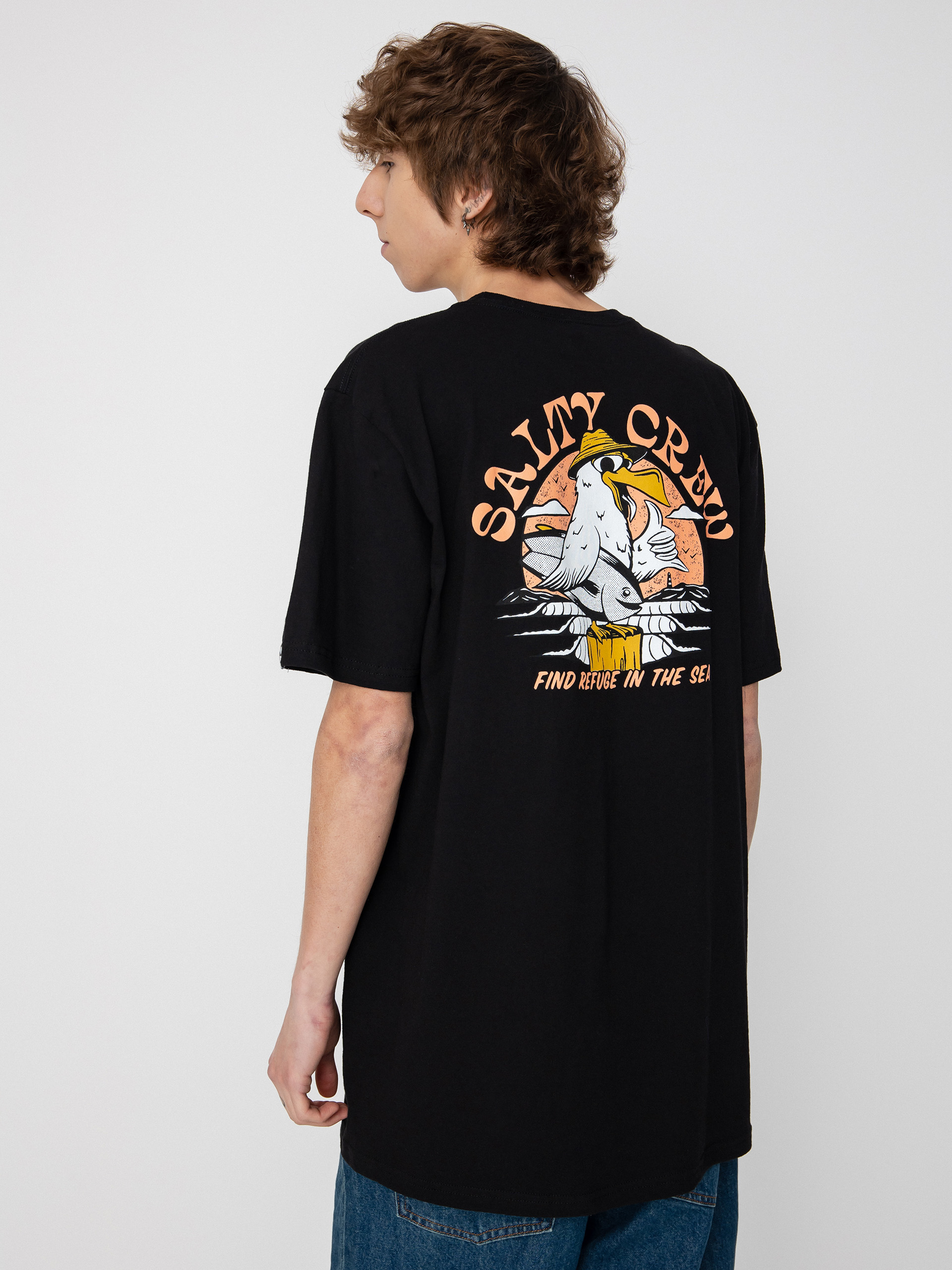 T-shirt Salty Crew Gone Fishing Standard (black)