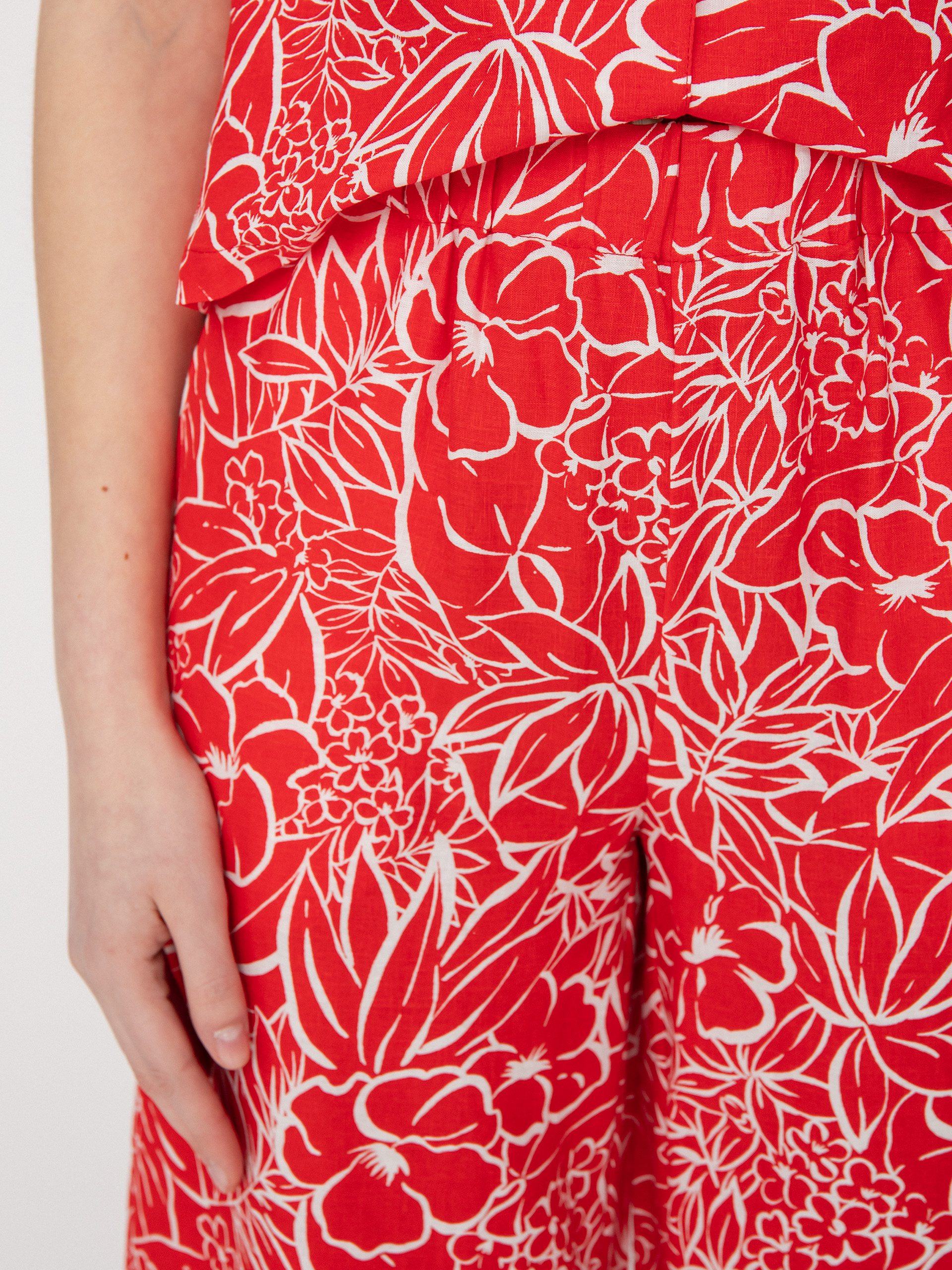 Spodnie Brixton Indo Linen Wide Leg Wmn (aloha red)