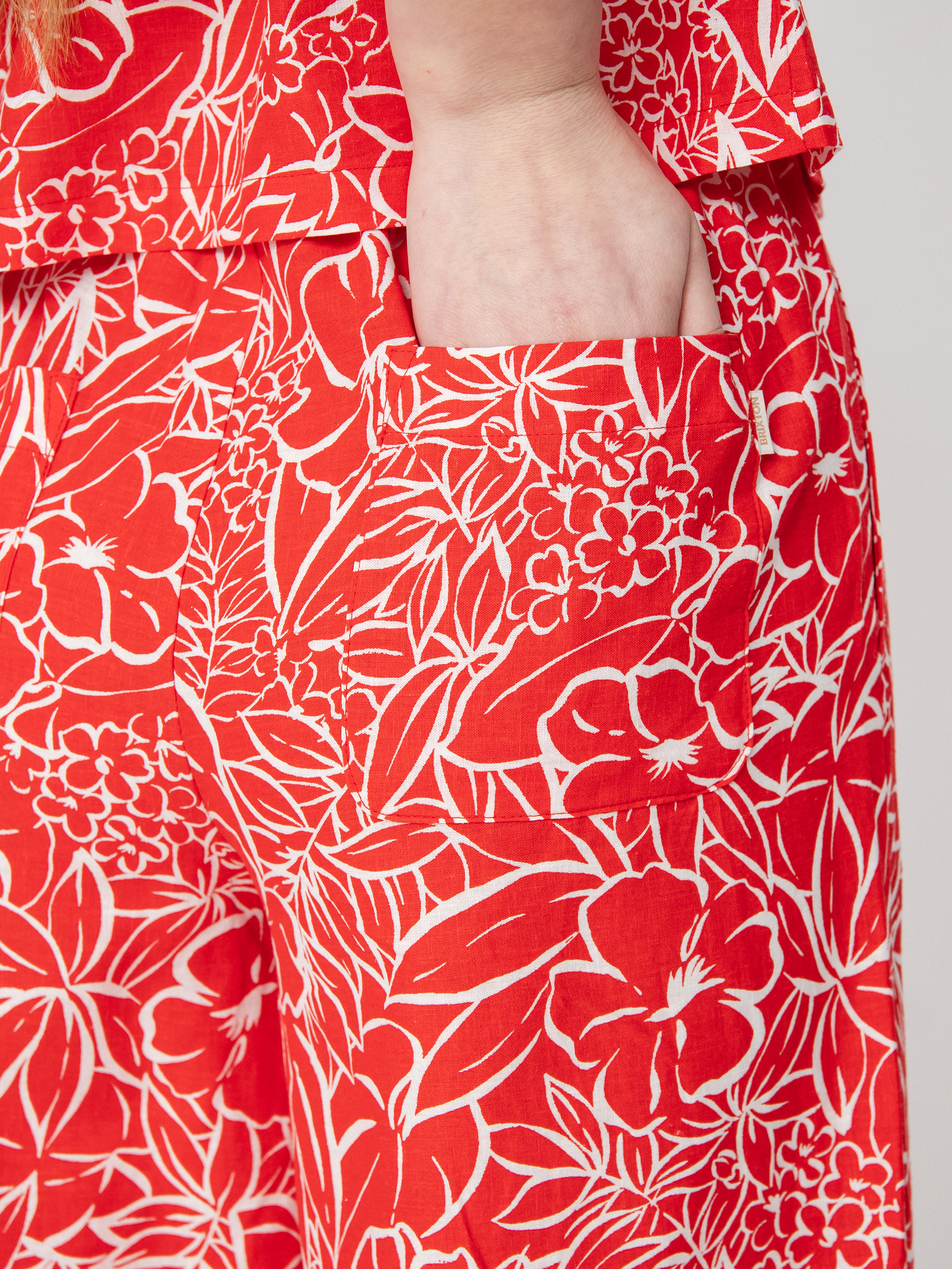 Spodnie Brixton Indo Linen Wide Leg Wmn (aloha red)