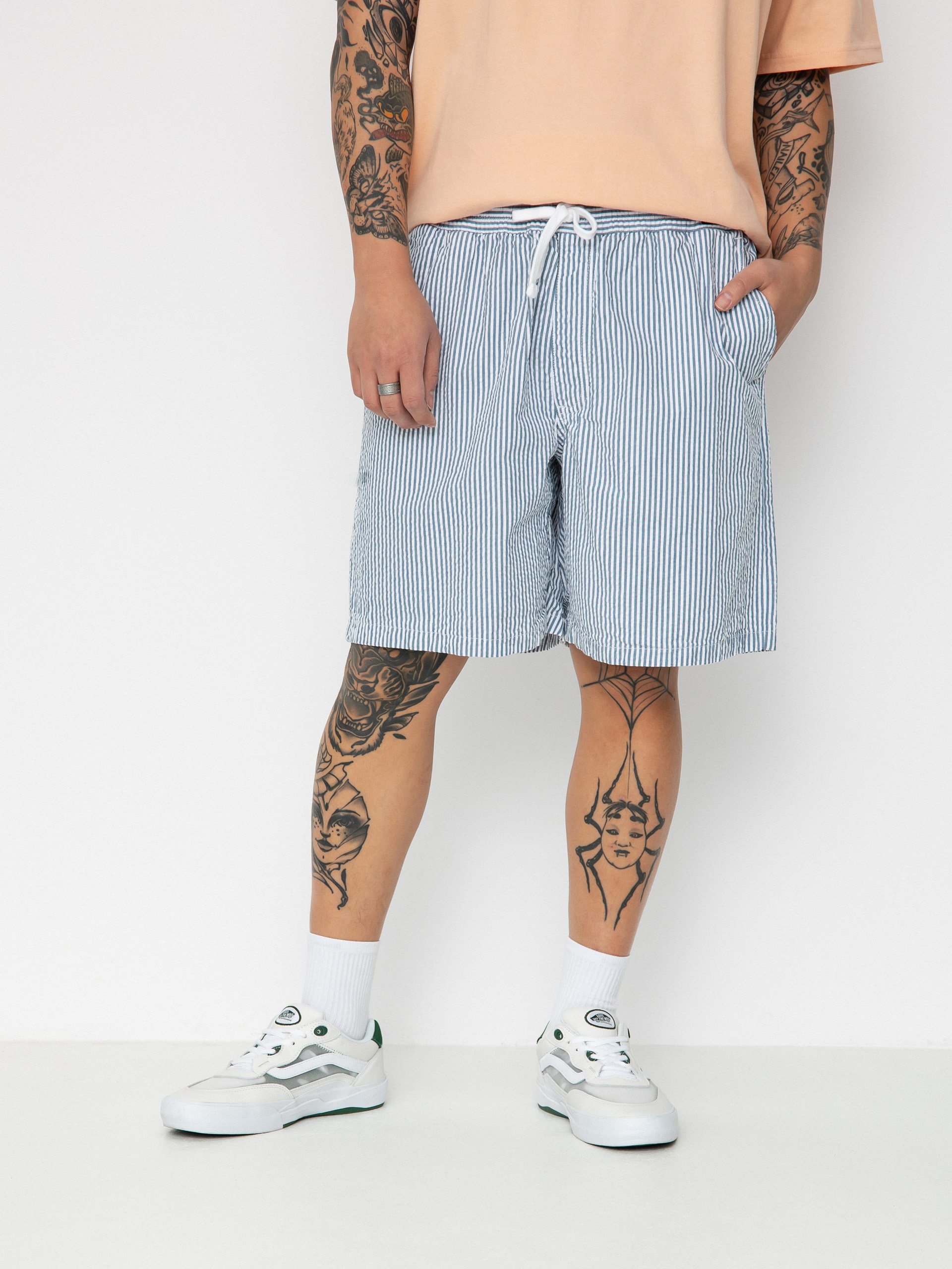 Szorty Vans Range Check Cord Louniwe E Waist (white/vans teal)
