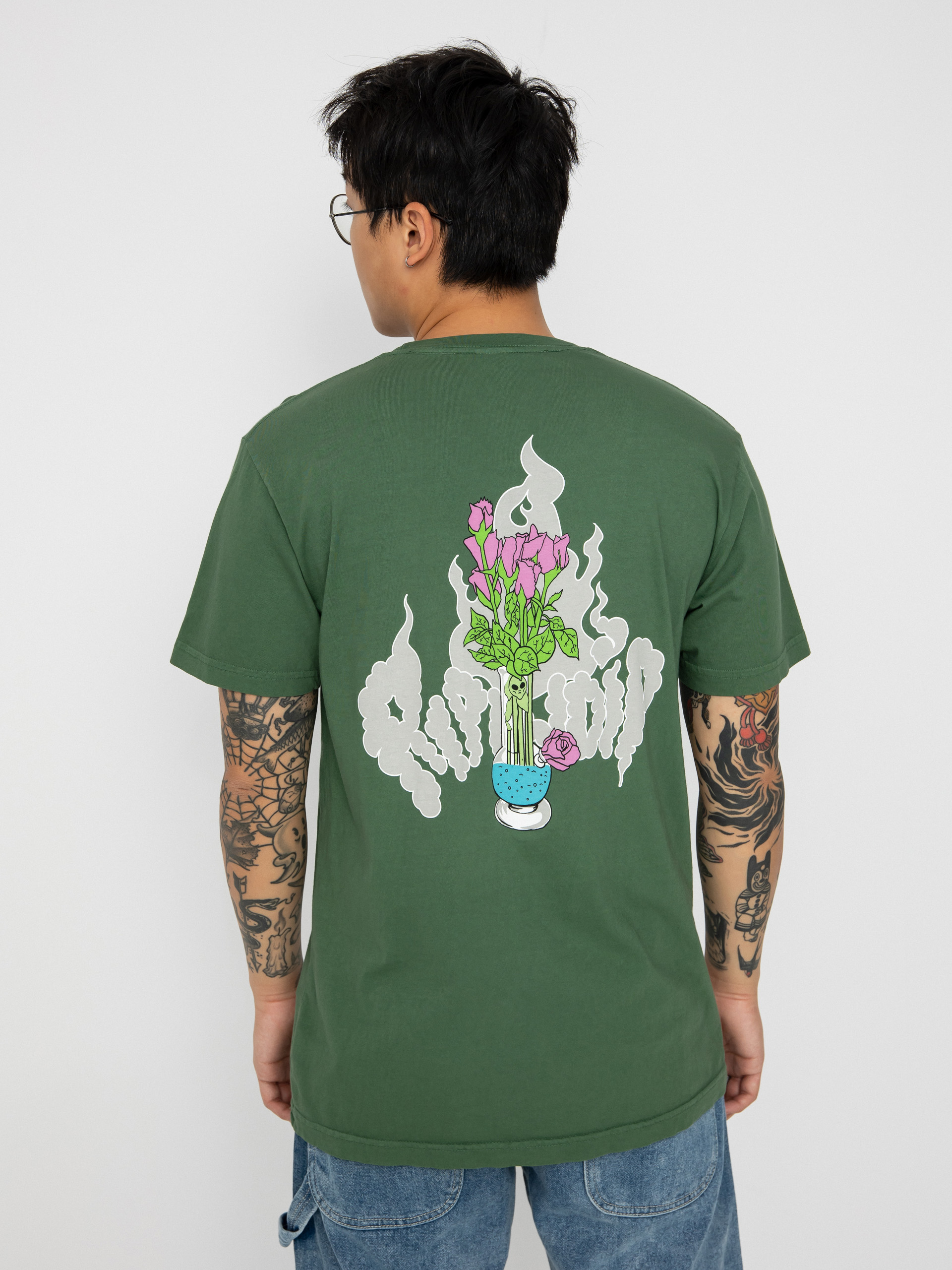 T-shirt RipNDip Flower Vase (olive)