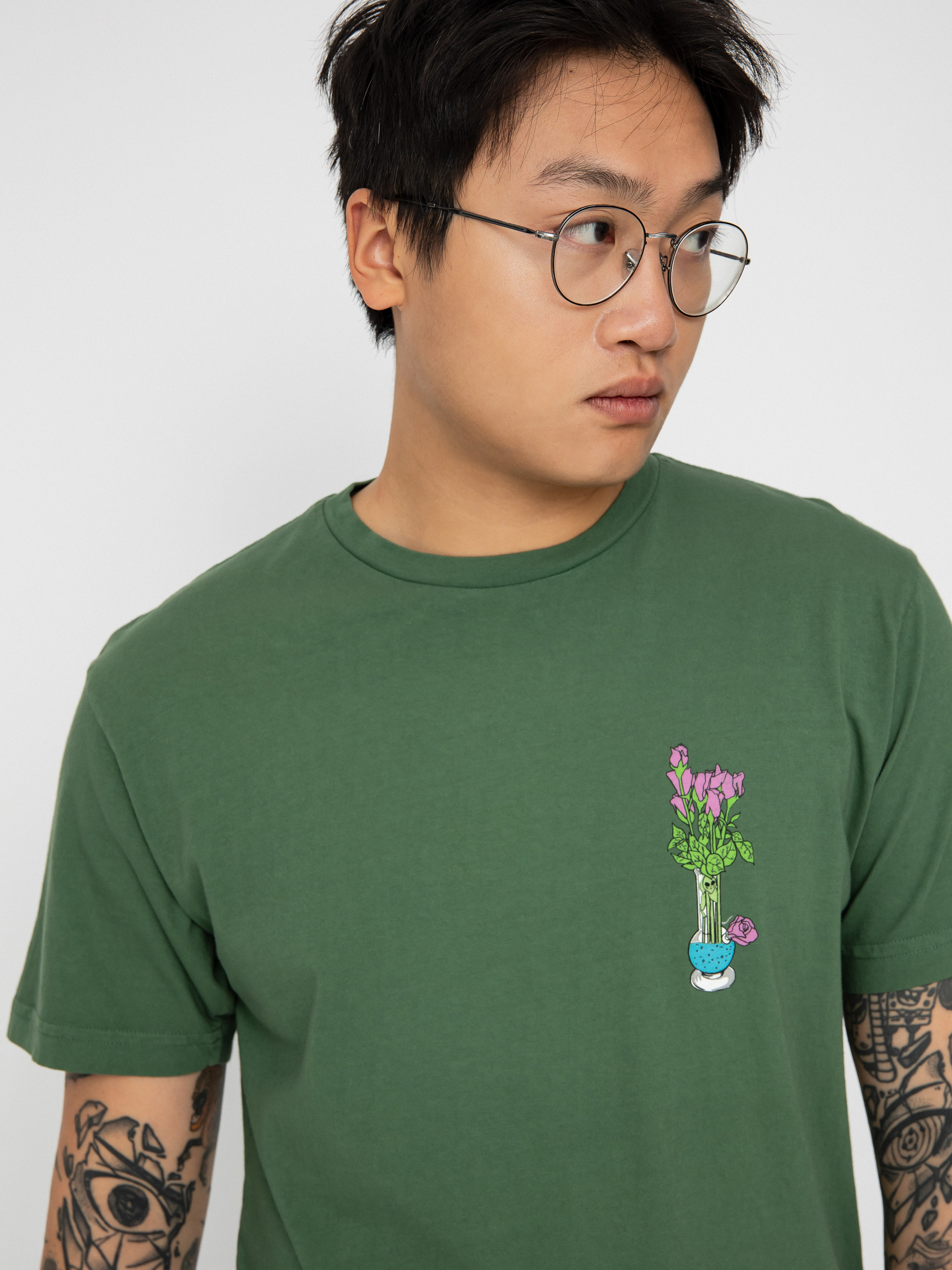 T-shirt RipNDip Flower Vase (olive)