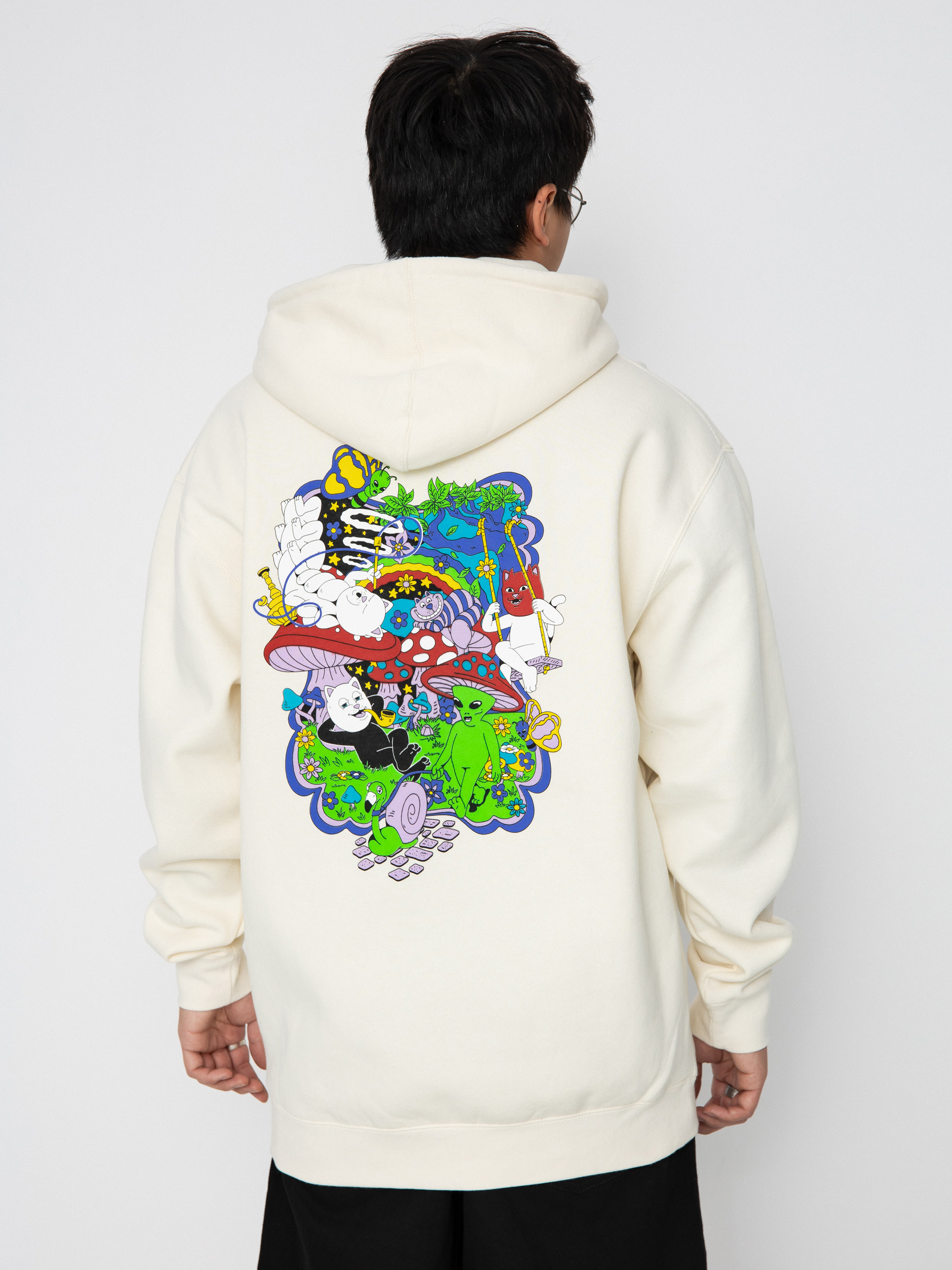 Bluza z kapturem RipNDip Rabbit Hole HD (bone)