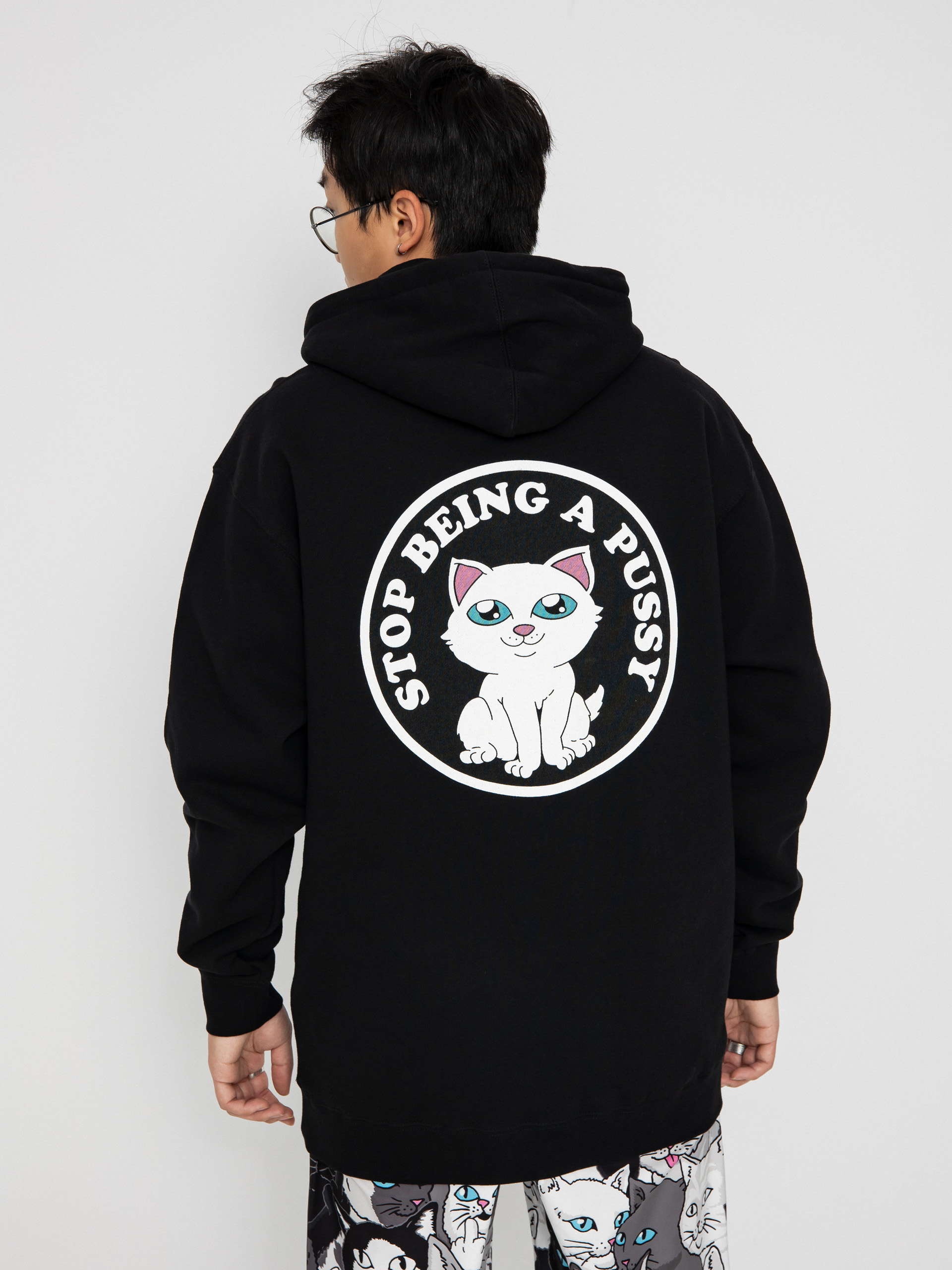 Bluza z kapturem RipNDip Stop Being A Pussy HD (black)