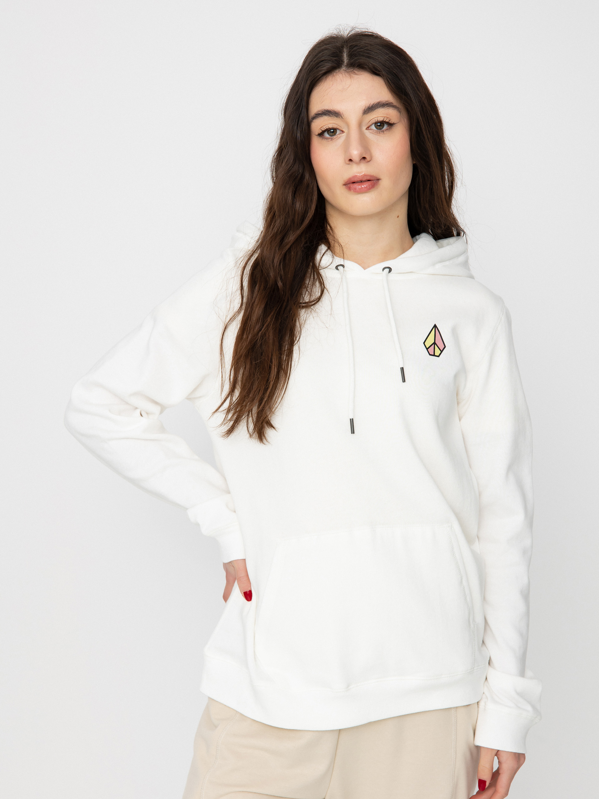 Bluza z kapturem Volcom Truly Deal HD Wmn (star white)