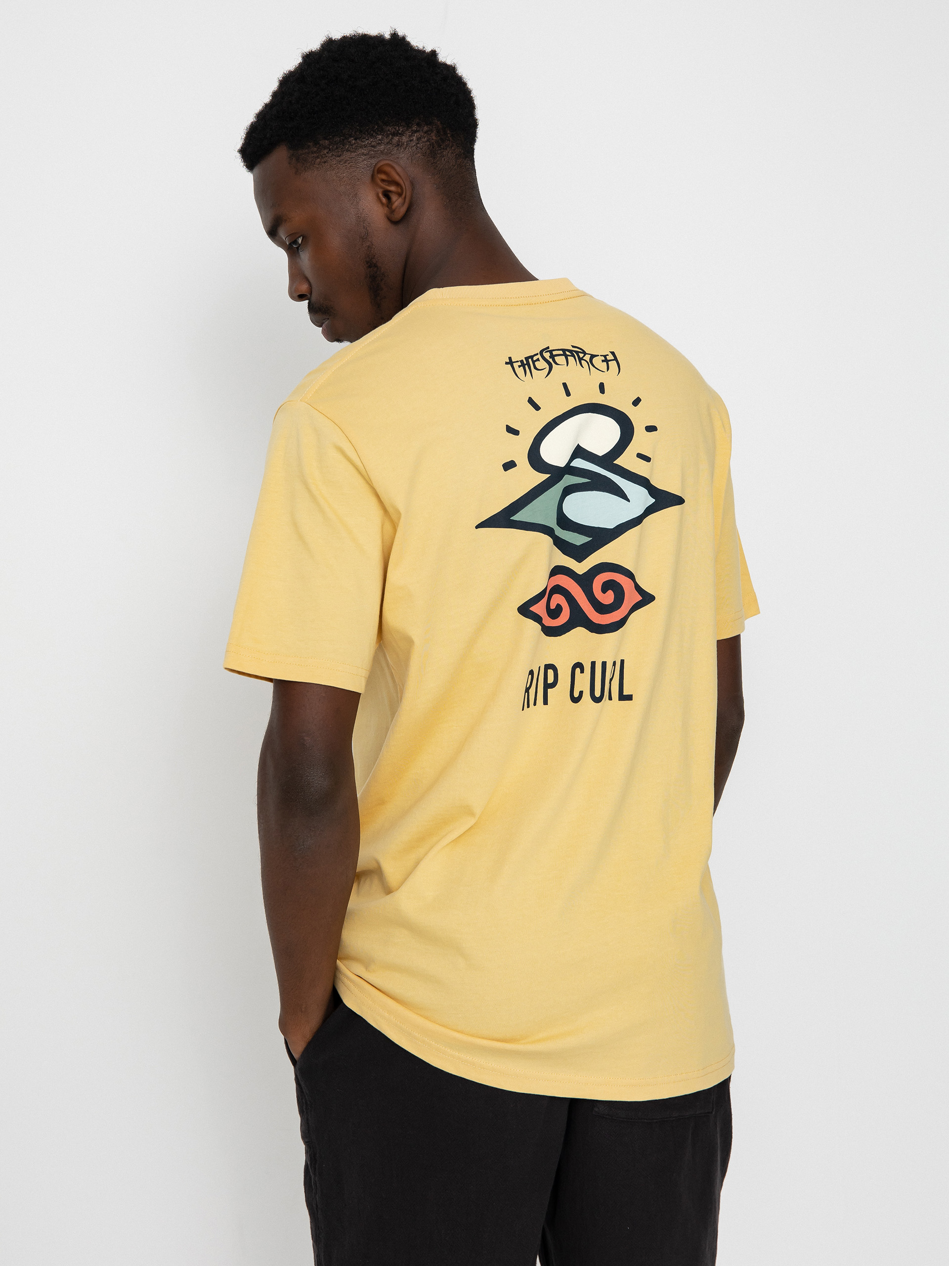 T-shirt Rip Curl Search Icon (washed yellow)