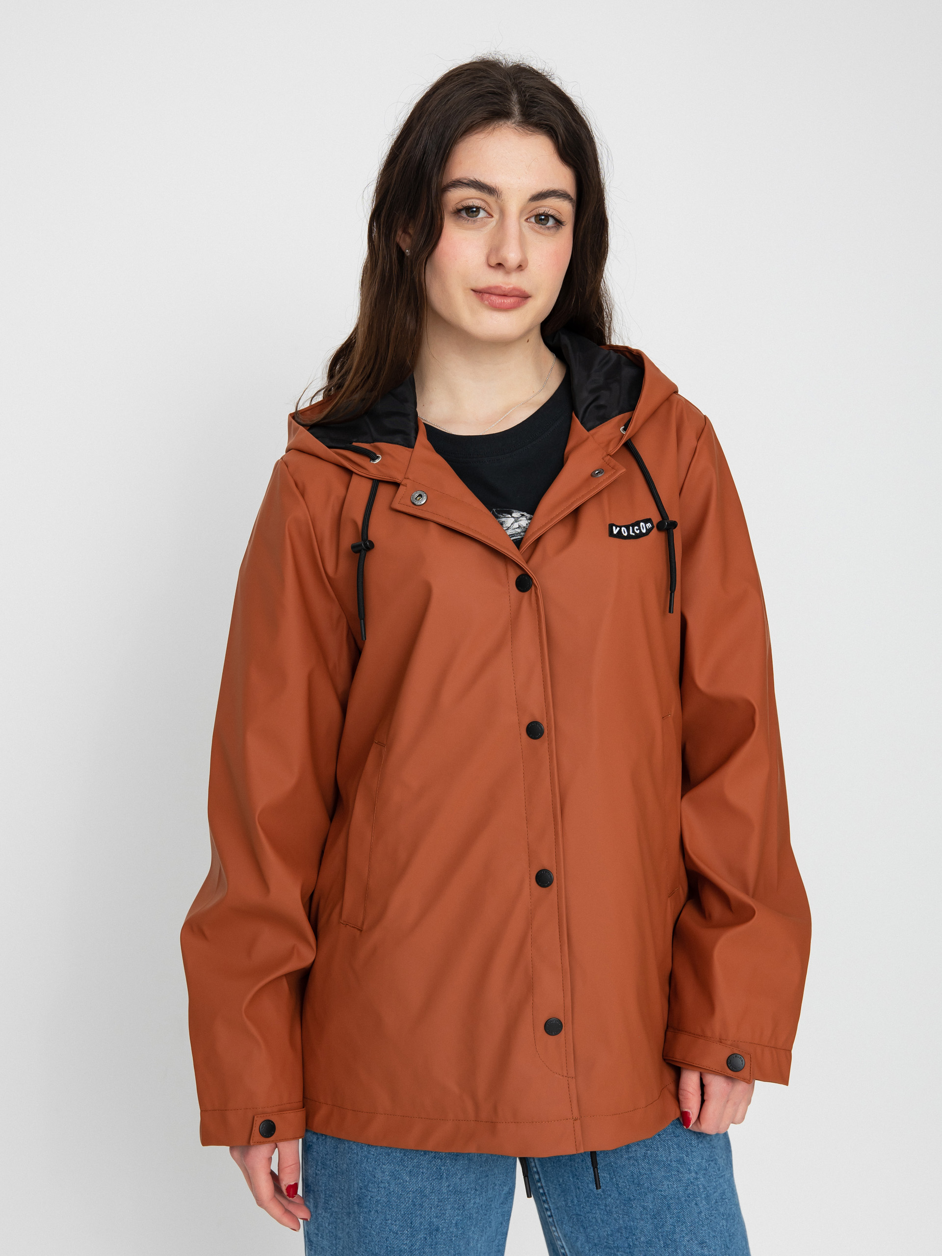 Kurtka Volcom Sprain Dead Raincoat Wmn (dark clay)