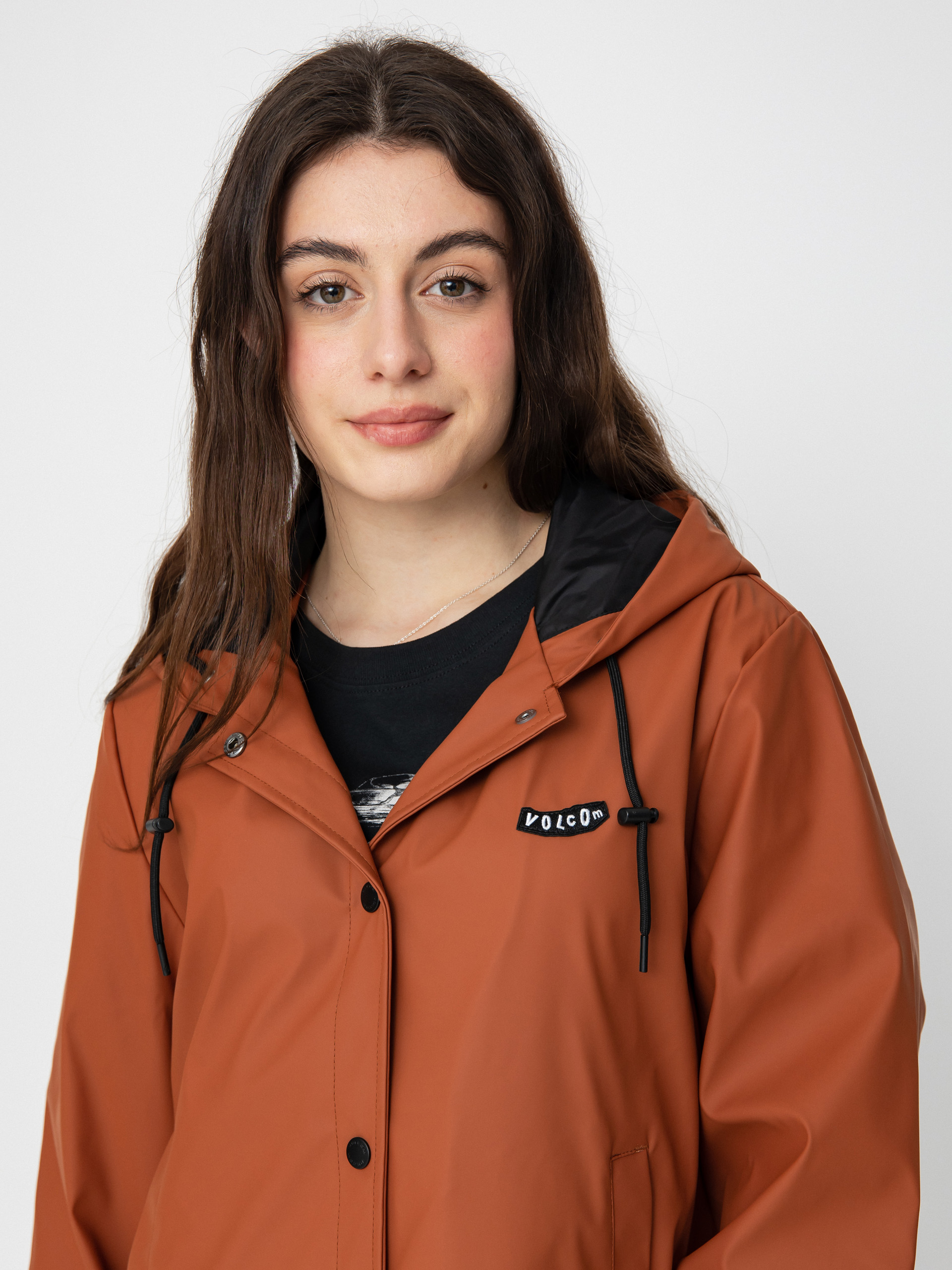 Kurtka Volcom Sprain Dead Raincoat Wmn (dark clay)