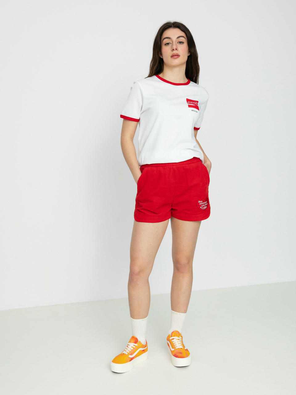 T-shirt Brixton Coca-Cola Good Day Ringer Wmn (white)