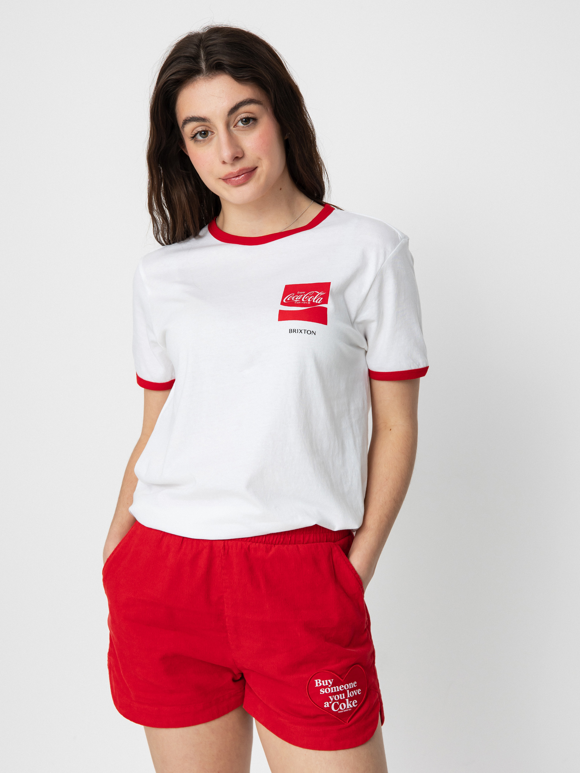 T-shirt Brixton Coca-Cola Good Day Ringer Wmn (white)