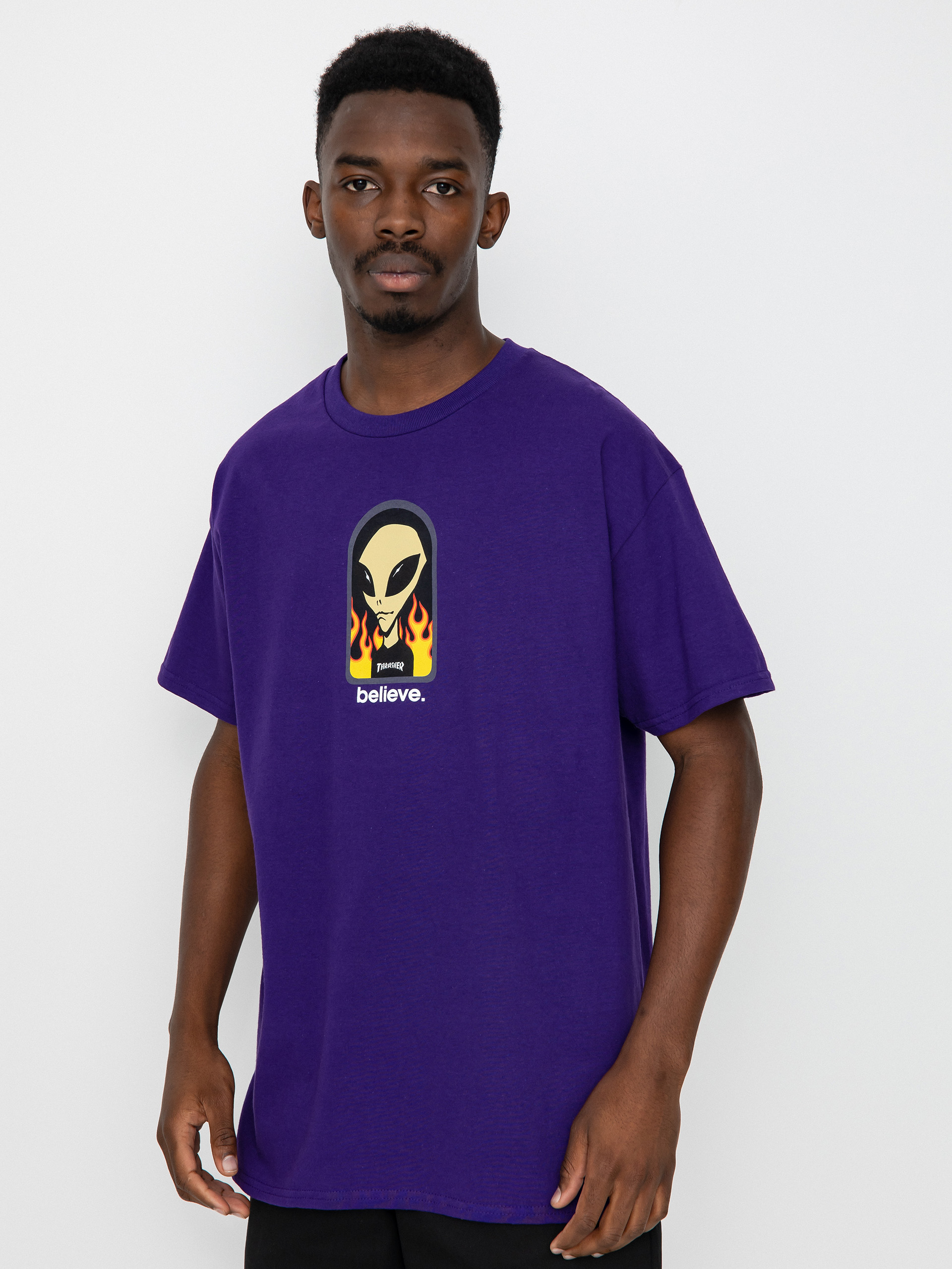 T-shirt Thrasher X Alien Workshop Believe (purple)