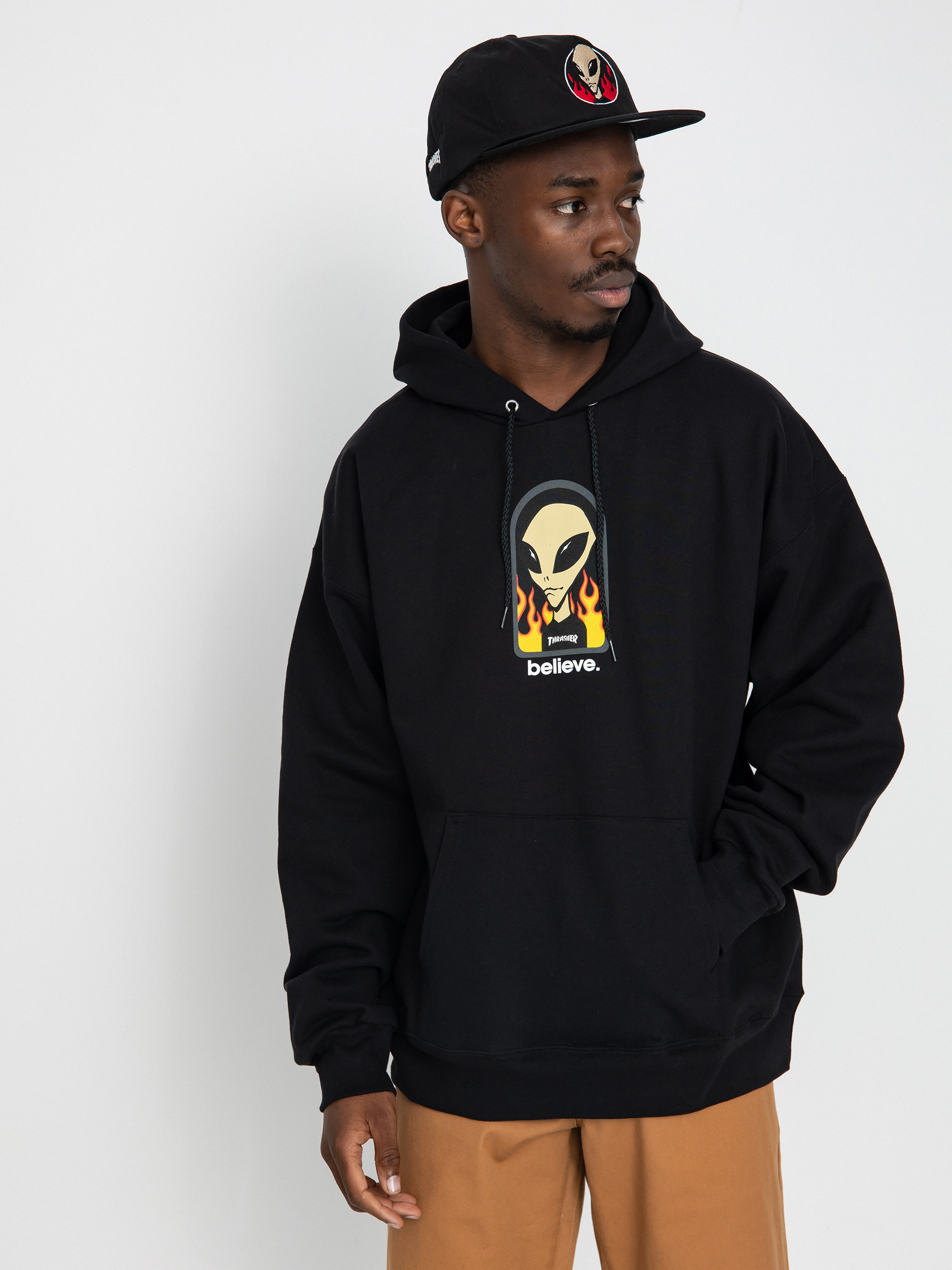Bluza z kapturem Thrasher X Alien Workshop Believe HD (black)