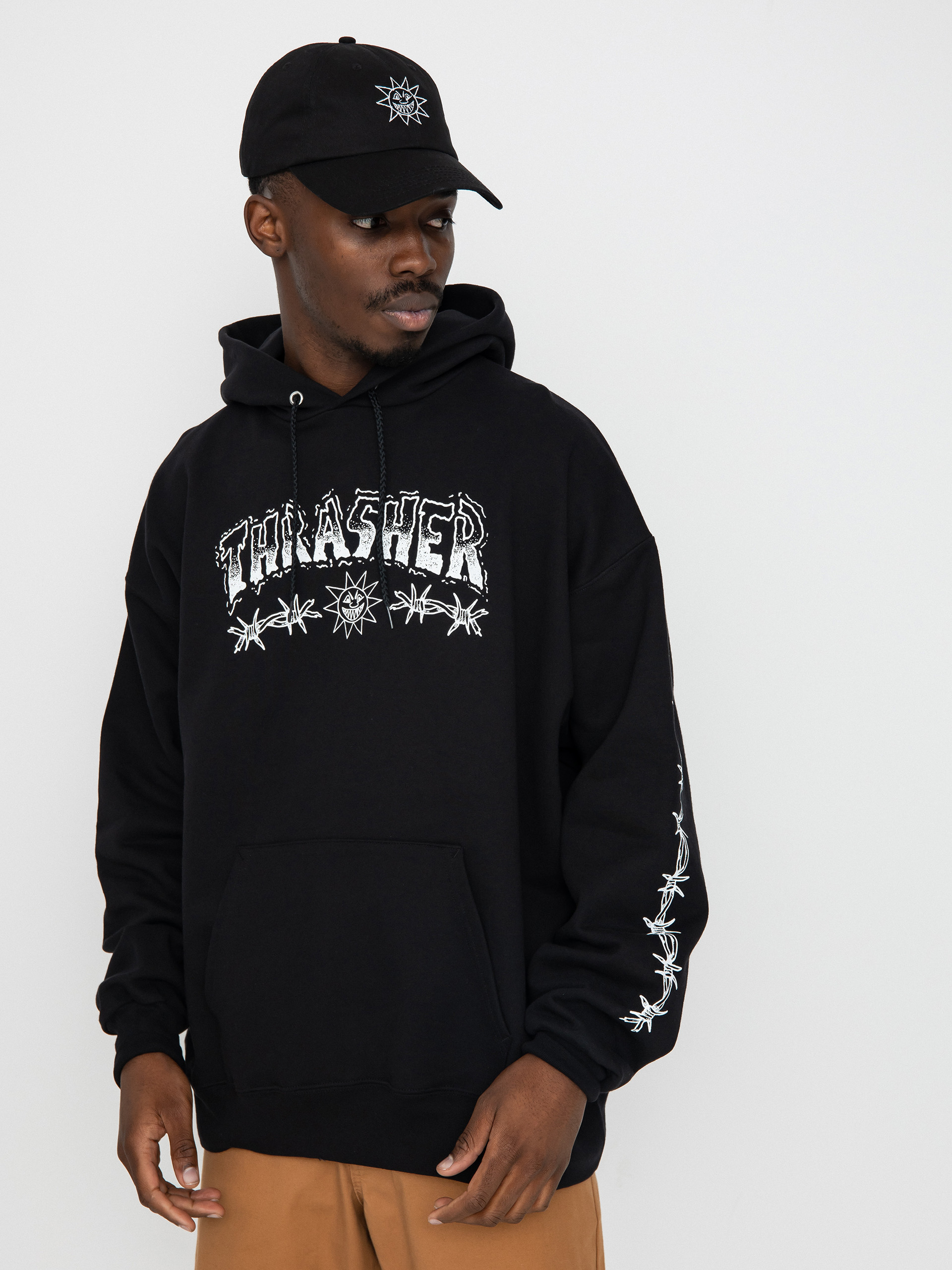 Bluza z kapturem Thrasher Barbed Wire HD (black)