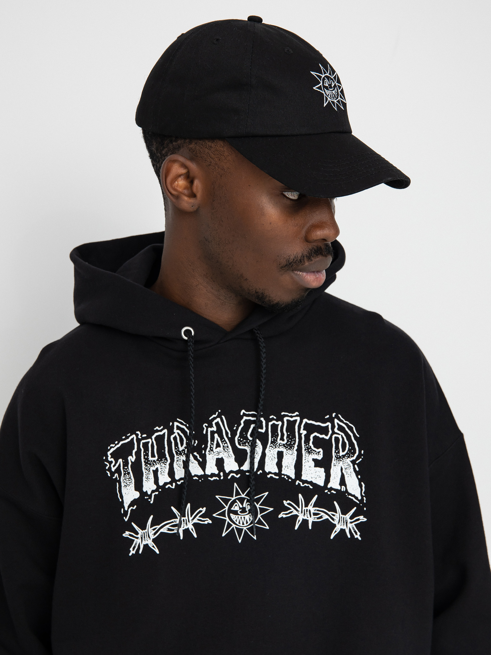 Bluza z kapturem Thrasher Barbed Wire HD (black)