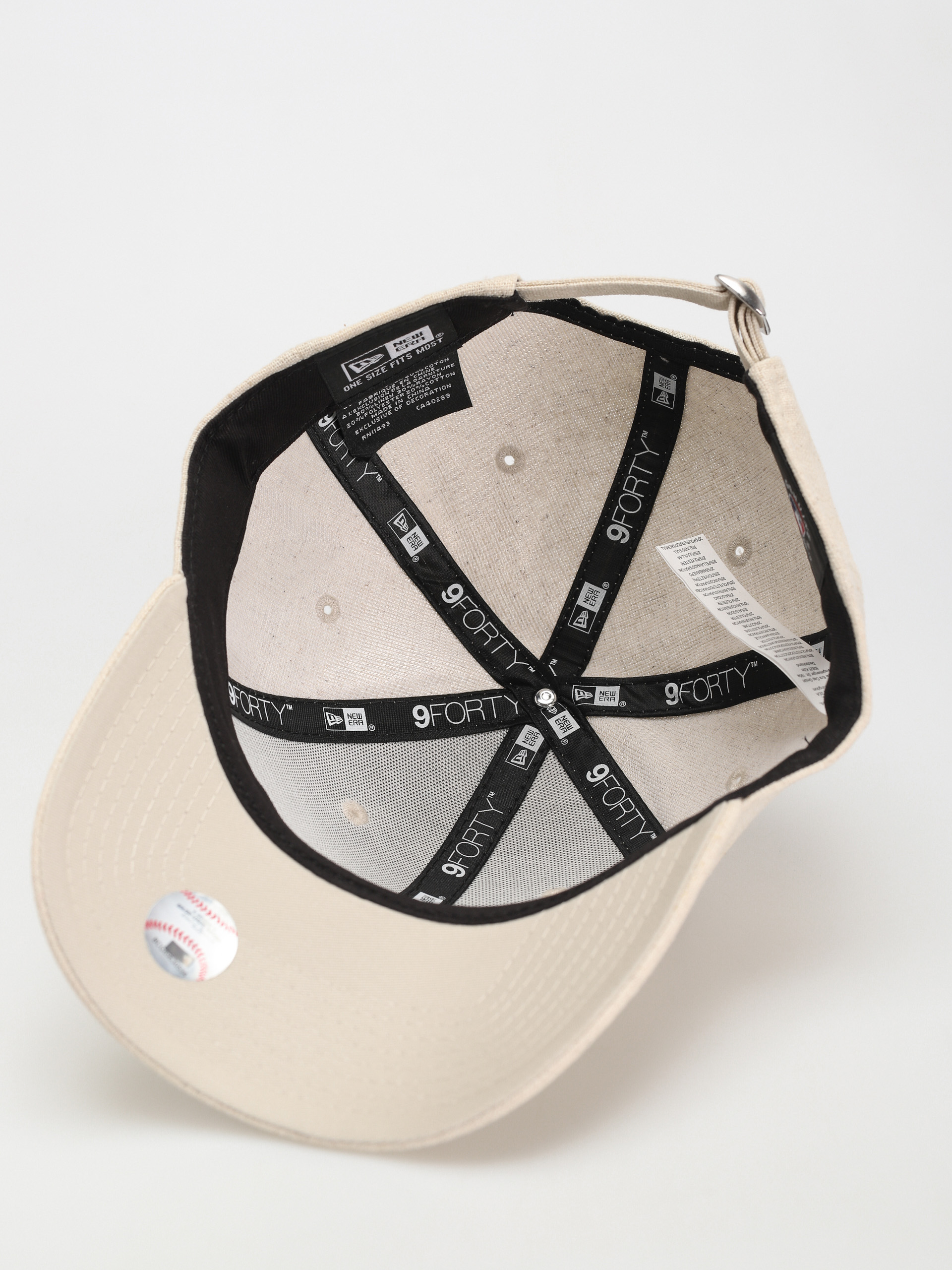 Czapka z daszkiem New Era Linen 9Forty New York Yankees (stone/white)