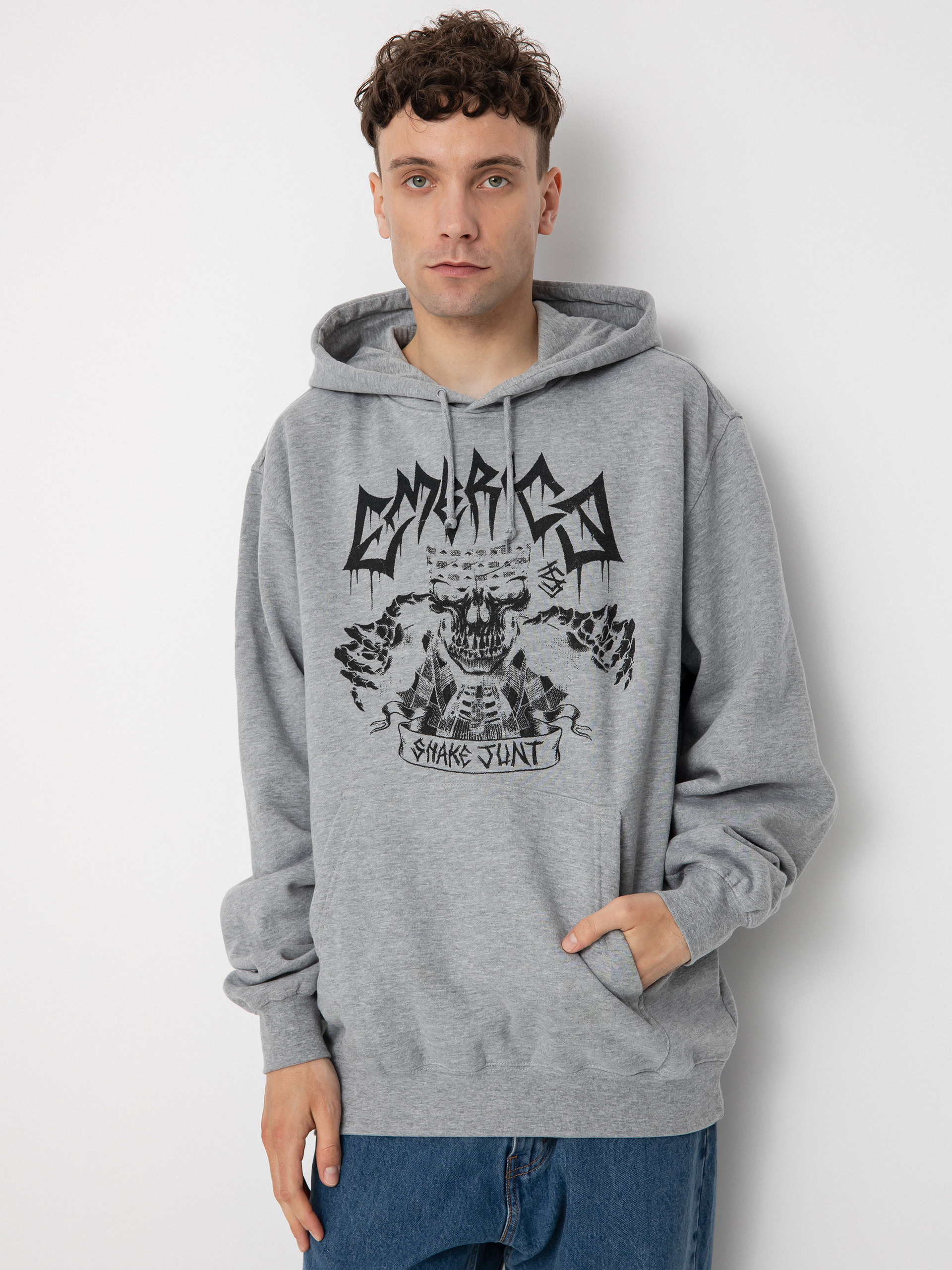 Bluza z kapturem Emerica Shake Junt Skull HD (grey/heather)