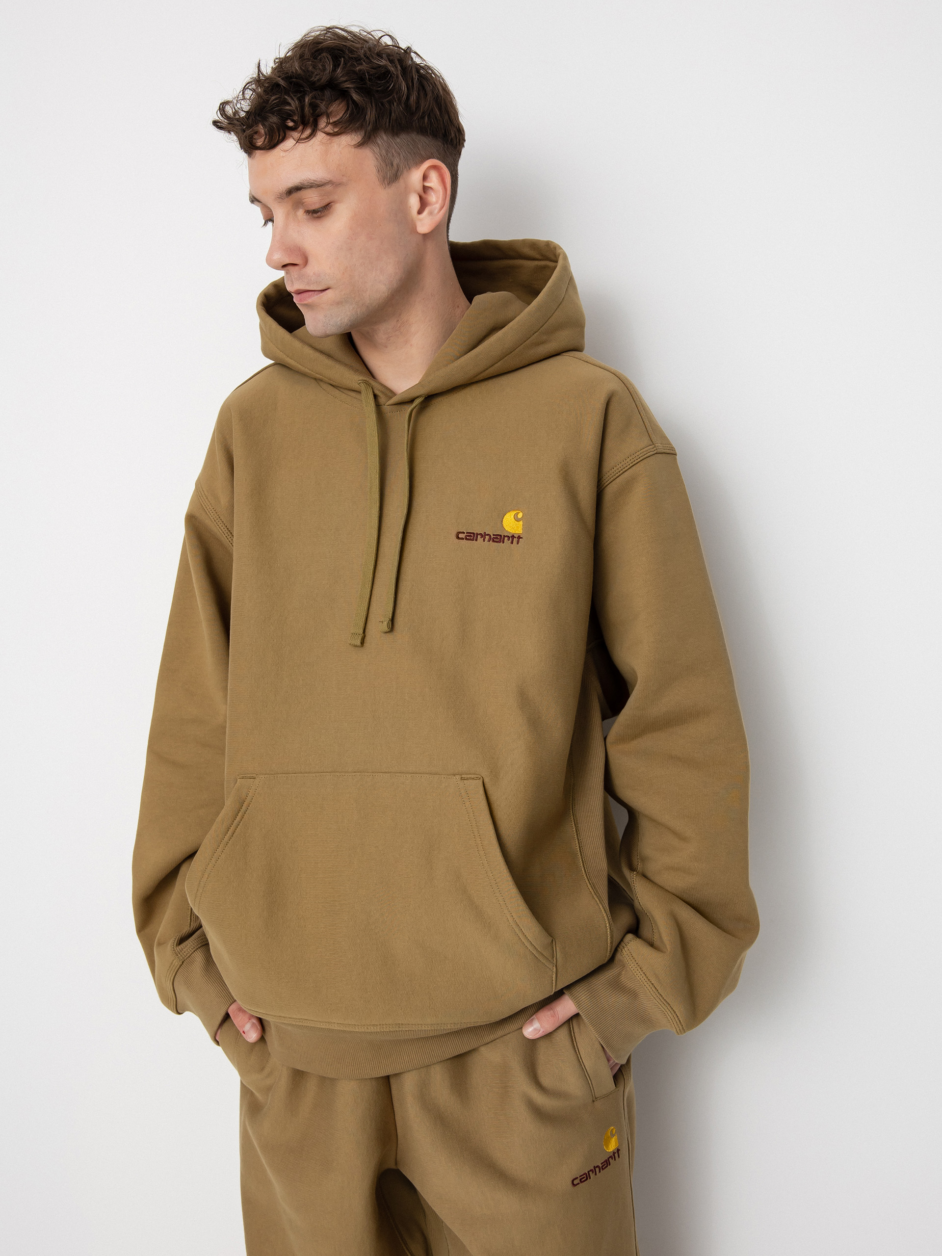 Bluza z kapturem Carhartt WIP American Script HD (larch)