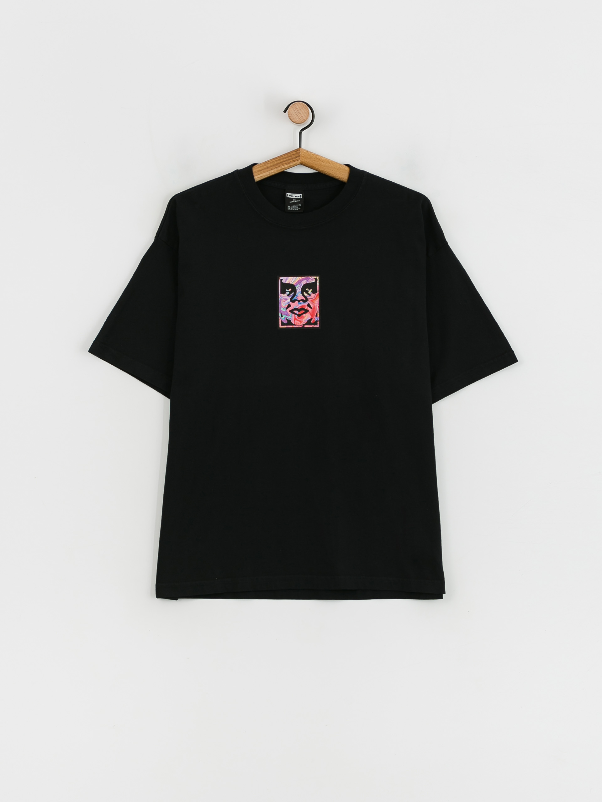 T-shirt OBEY Rainbow Icon - czarny (off black)