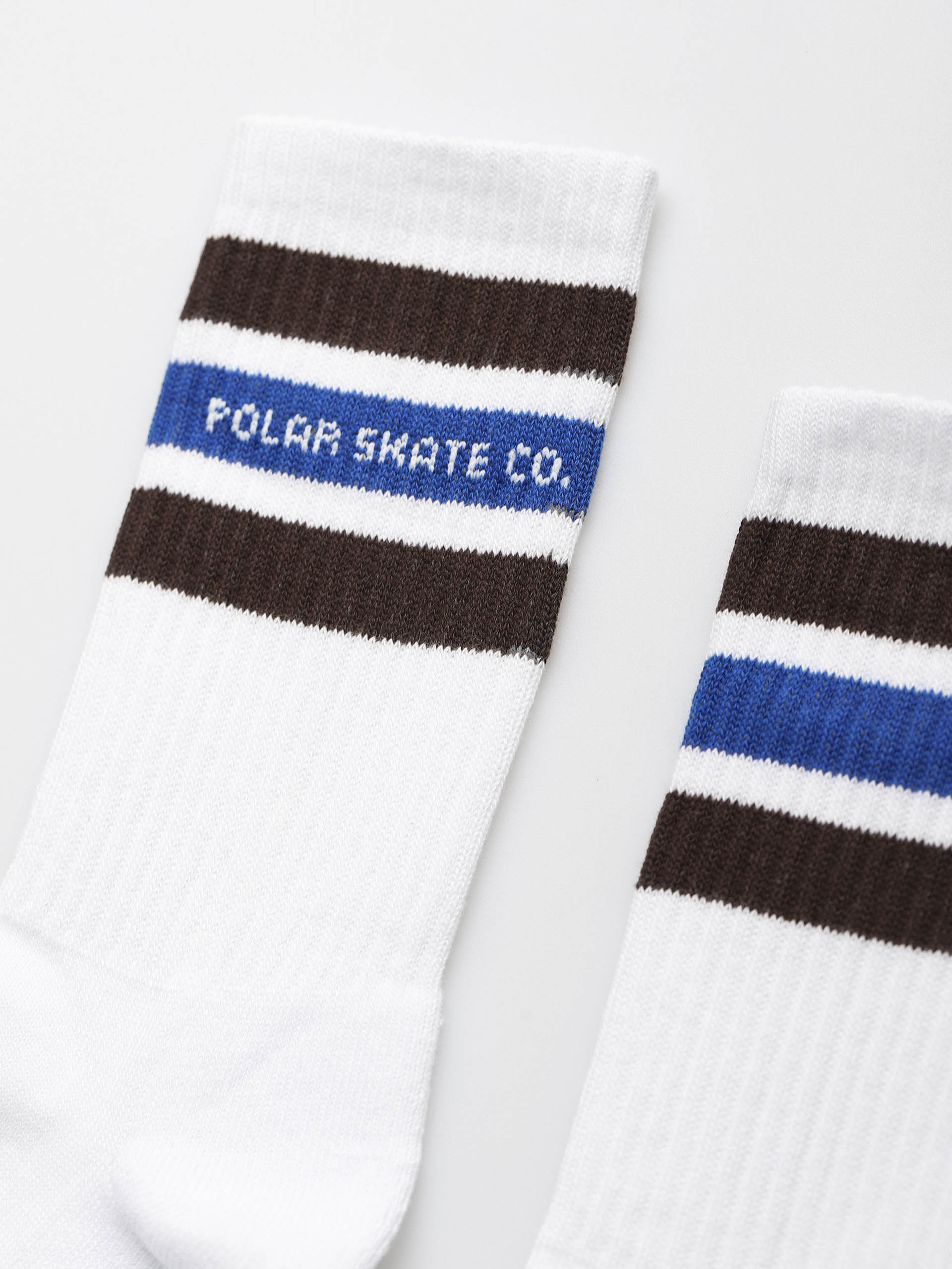 Skarpetki Polar Skate Fat Stripe (white/brown/blue)