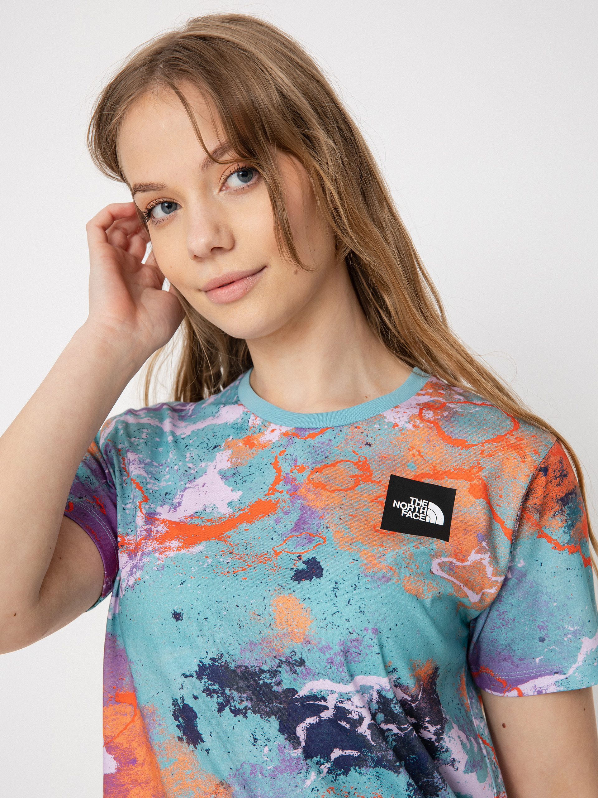 T-shirt The North Face Seasonal Fine Wmn (reef waters tnf distort print)