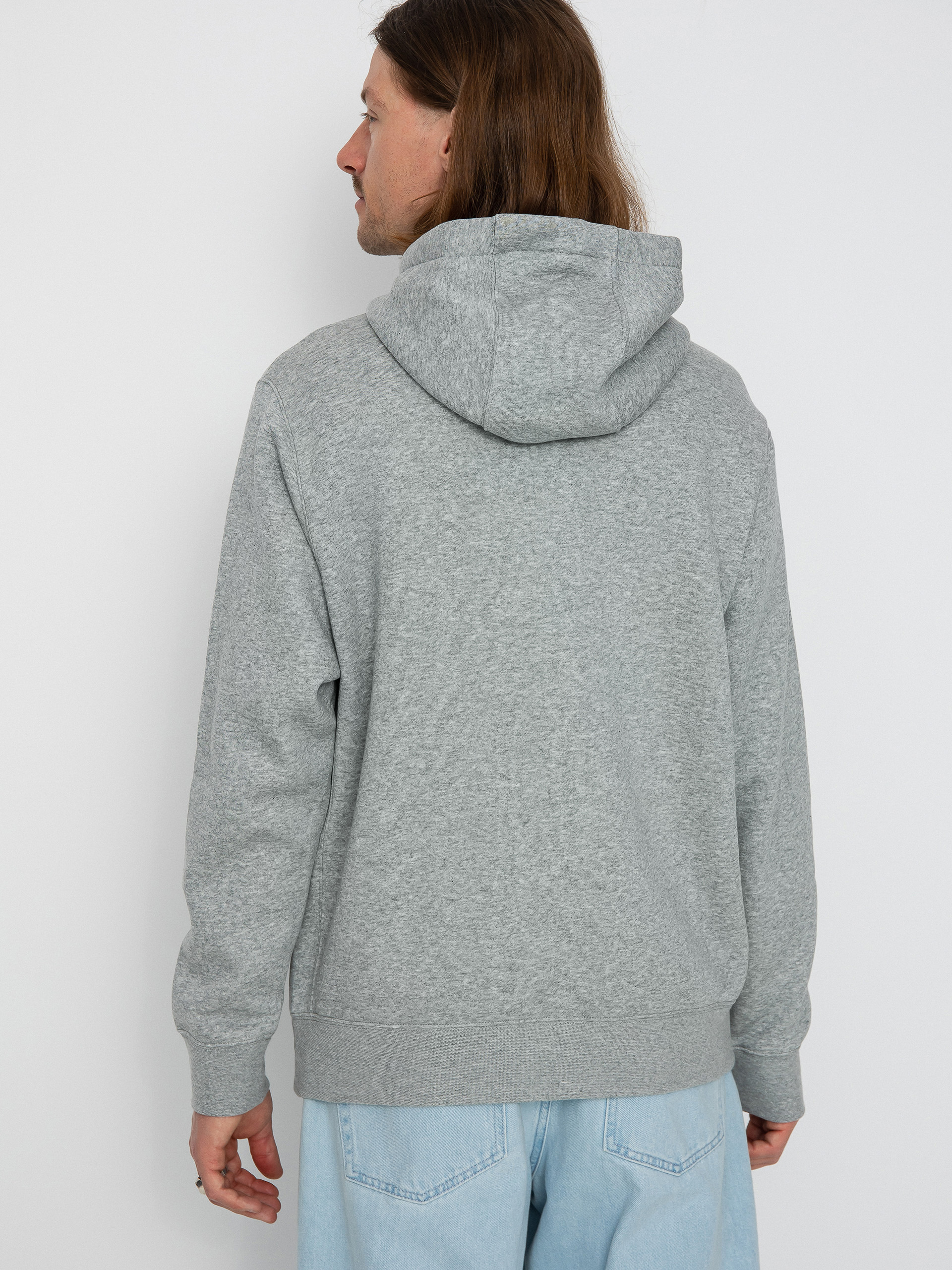 Bluza z kapturem Nike Club Hoodie Po Bb HD (dk grey heather/matte silver/white)