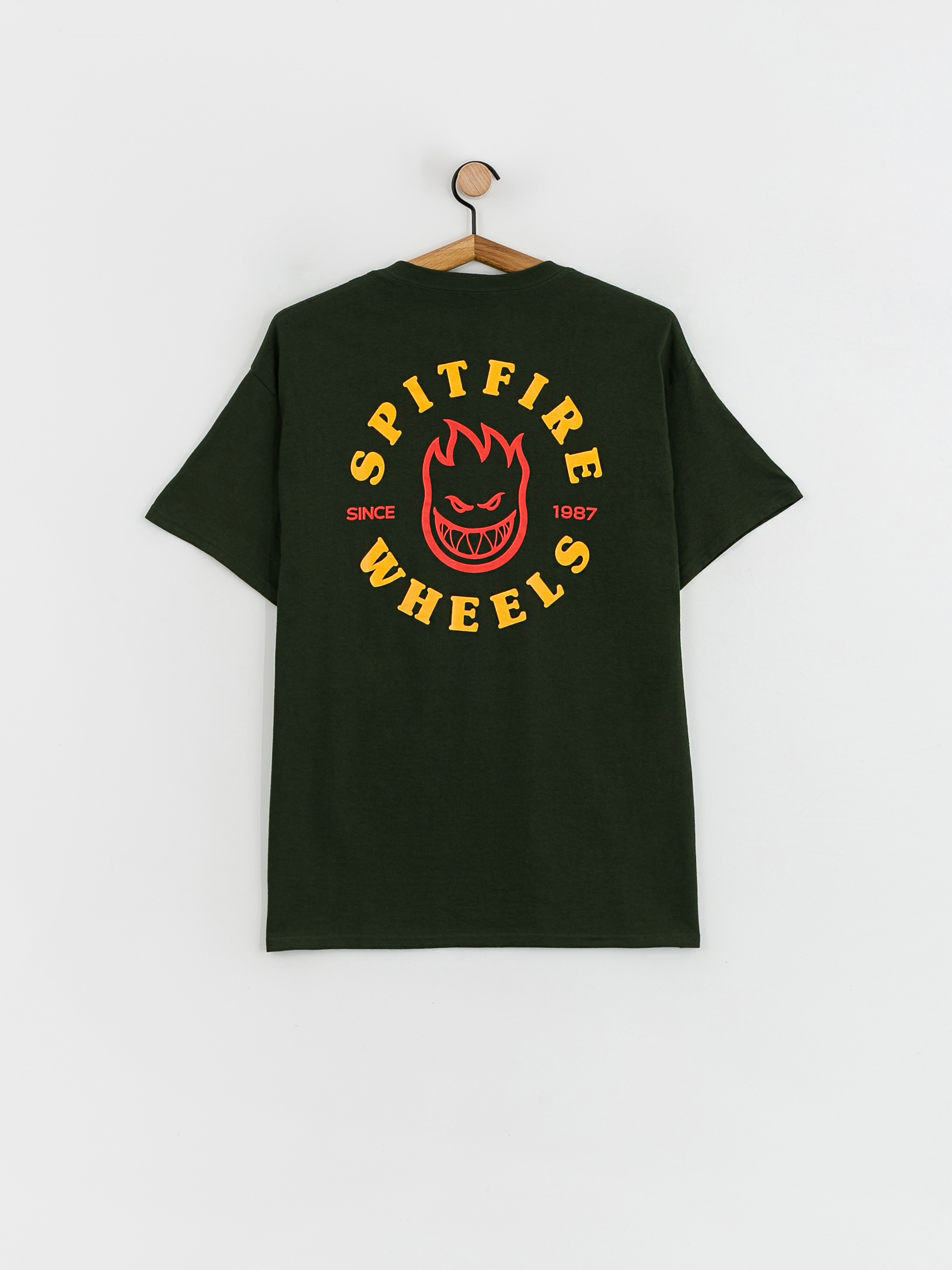 T-shirt Spitfire Bighead Classic (forrest green w/gold & red prints)