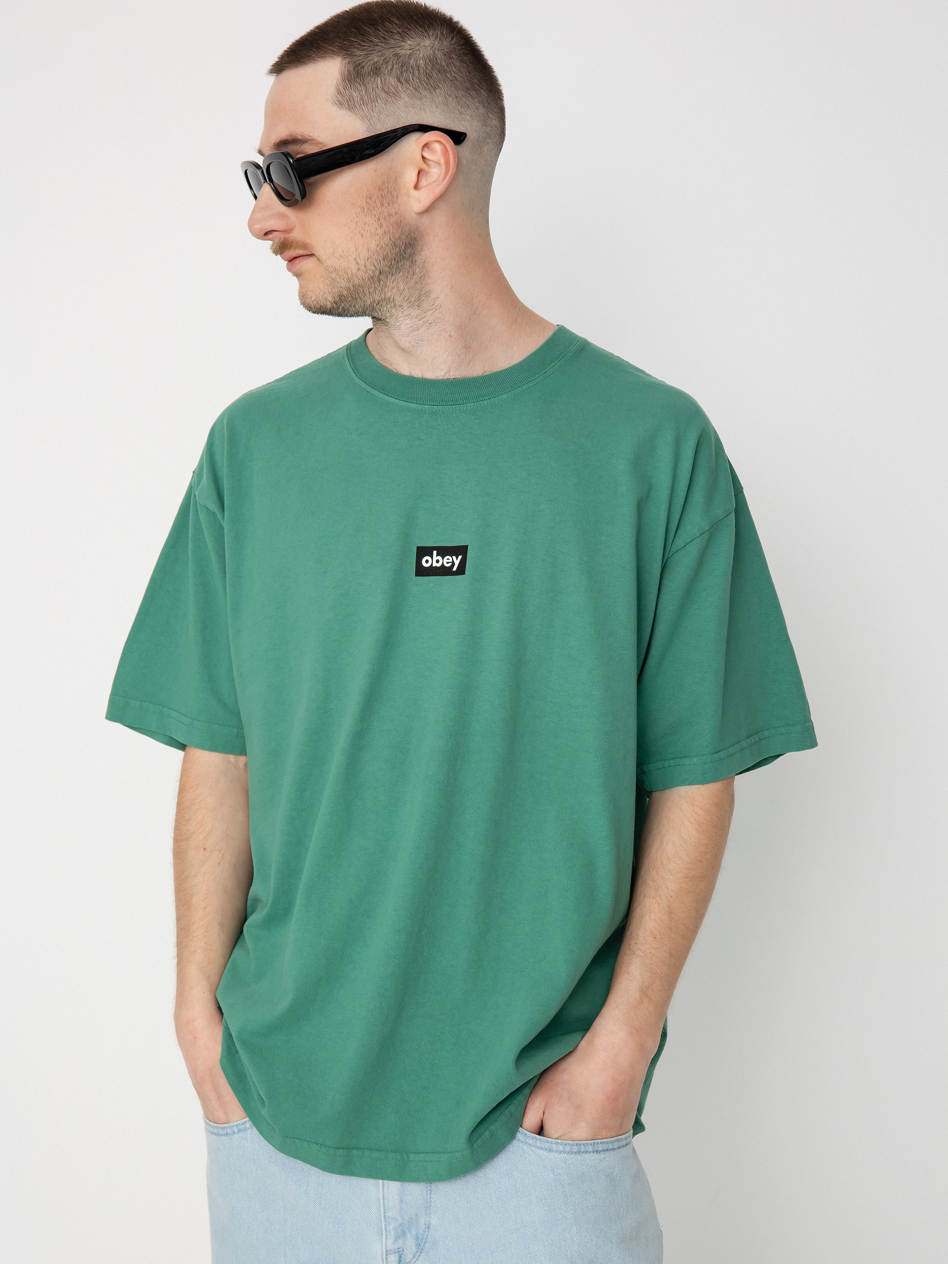 T-shirt OBEY Black Bar (palm leaf)