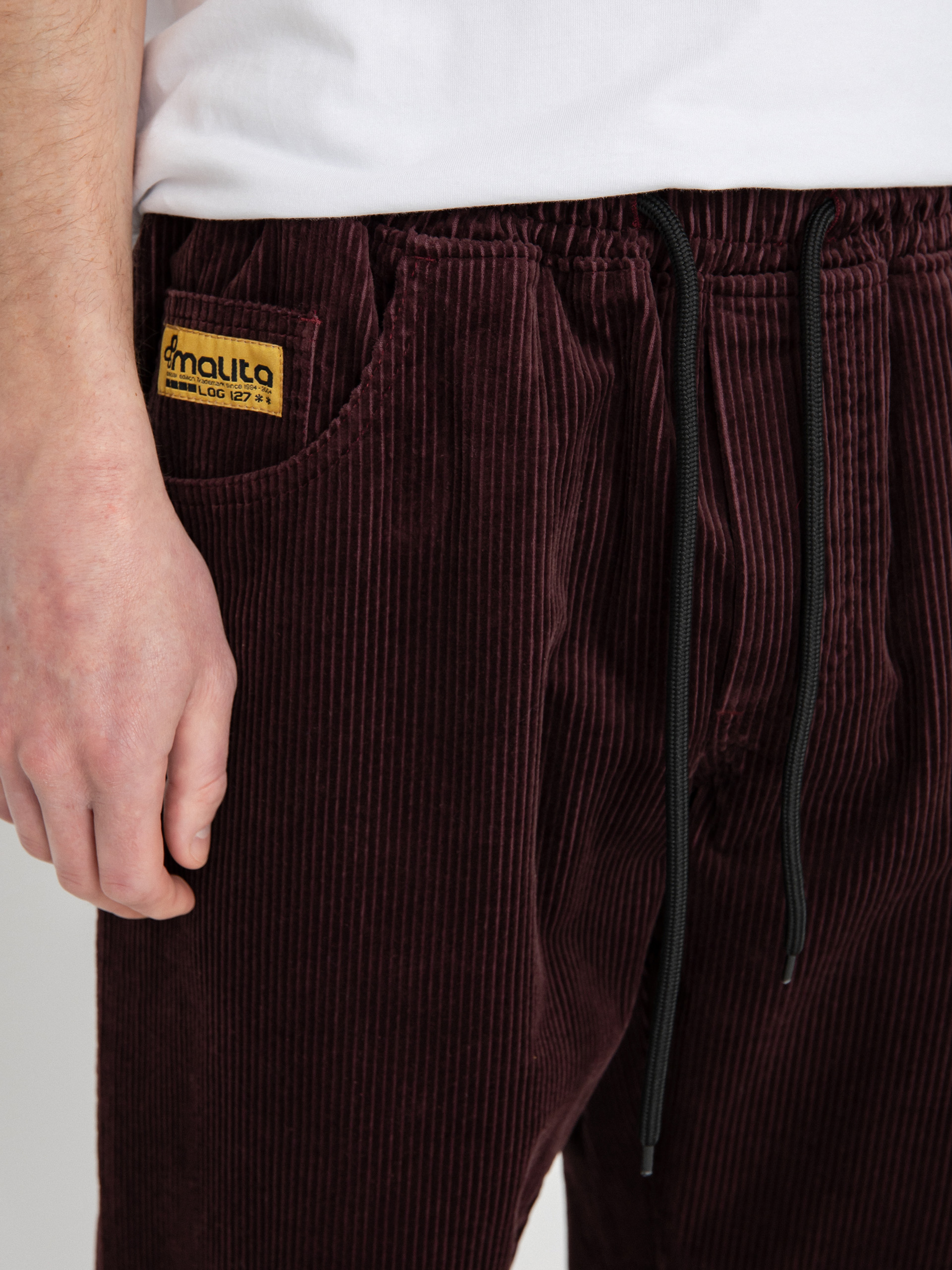 Spodnie Malita Cord Log Elastic (plum)