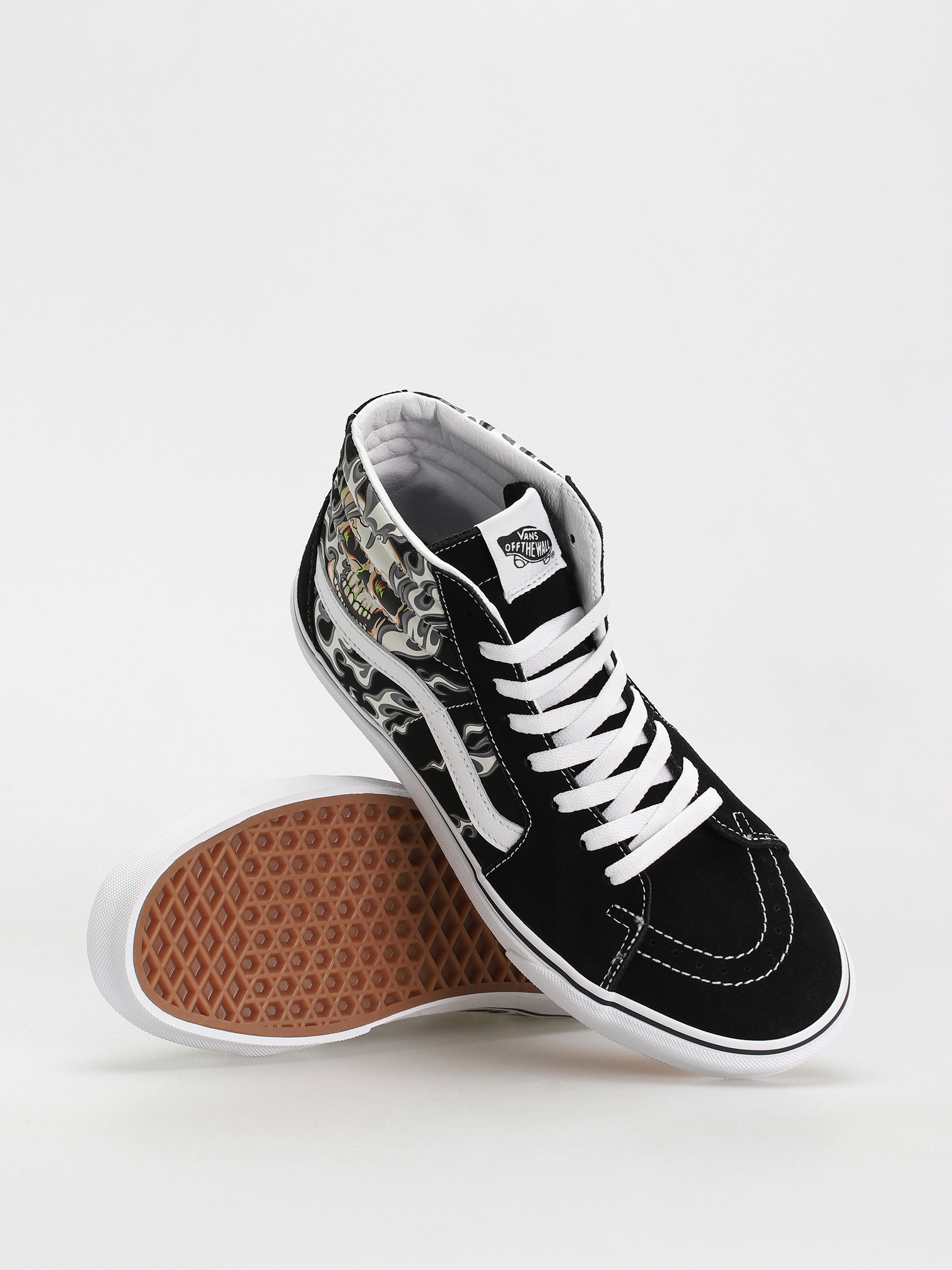 Buty Vans Sk8 Hi (flame skull black/true white)