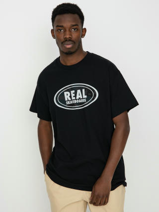 T-shirt Real Oval (black w/grey & black print)