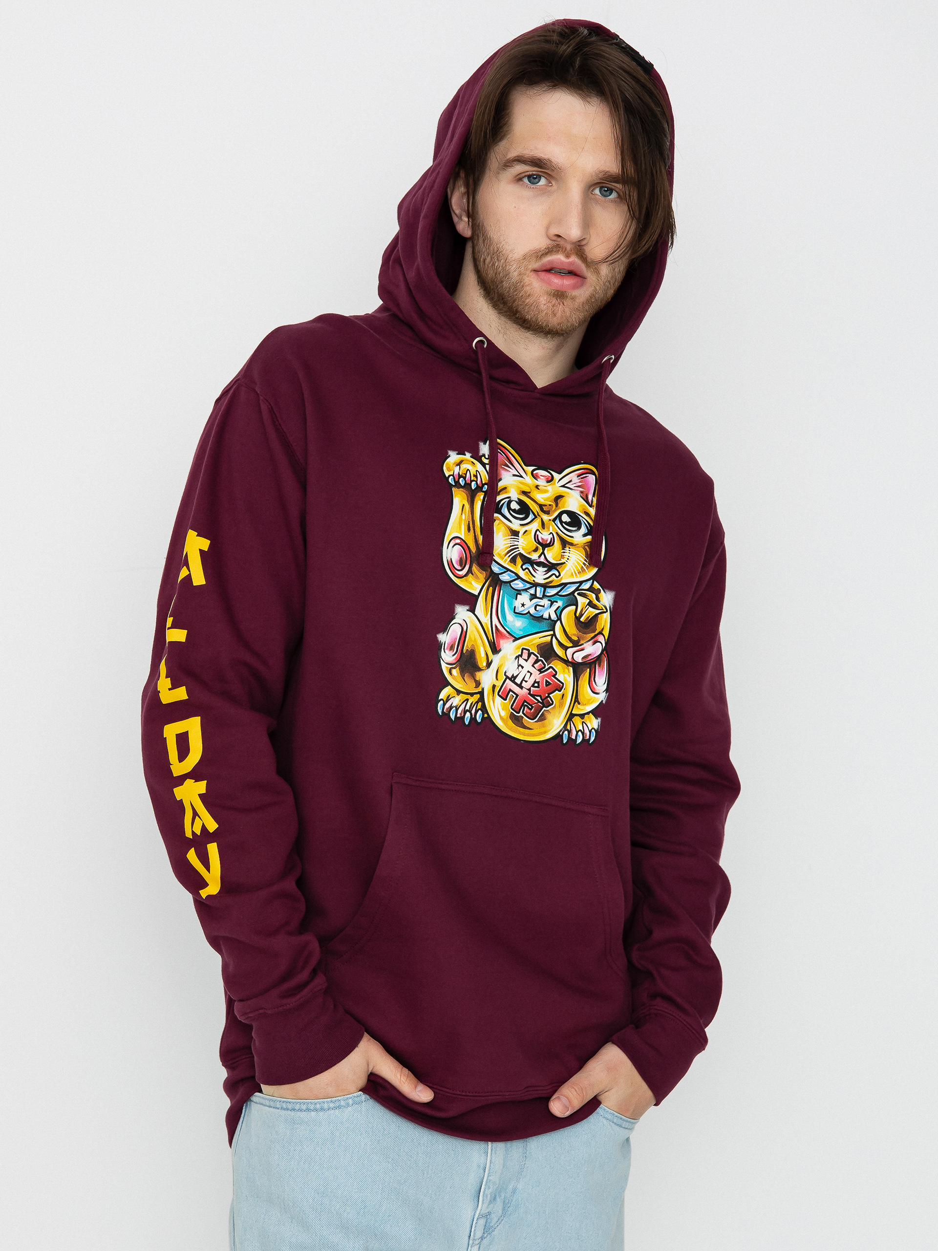 Bluza z kapturem DGK Golden Cat HD (burgundy)