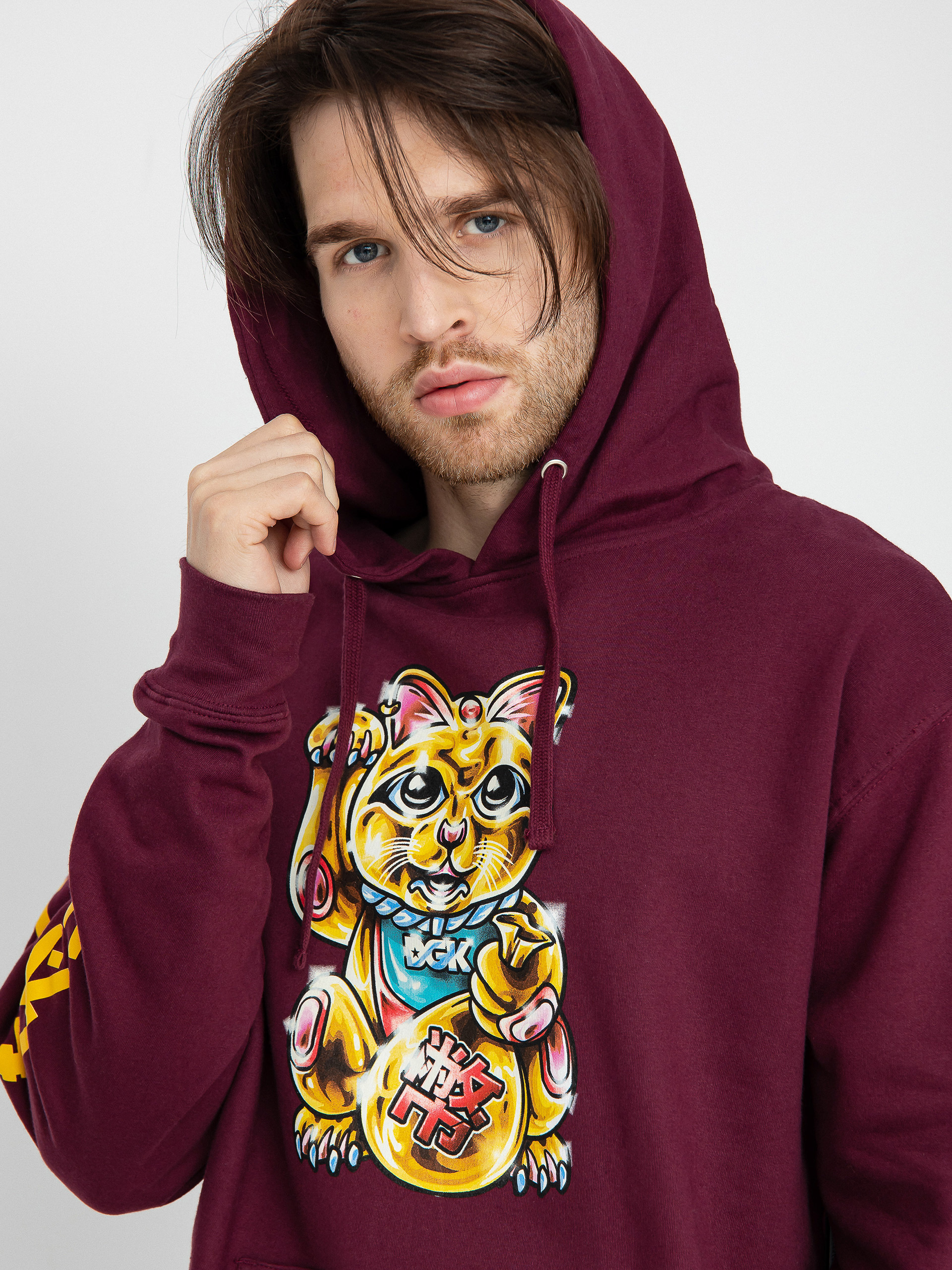 Bluza z kapturem DGK Golden Cat HD (burgundy)